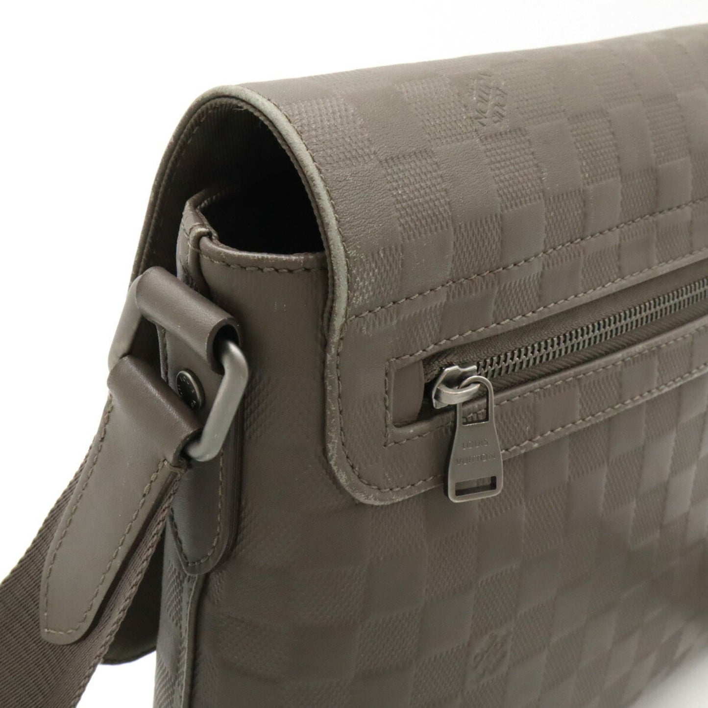 Louis Vuitton Grannis Grayish Damier Infini Leather Shoulder Bag