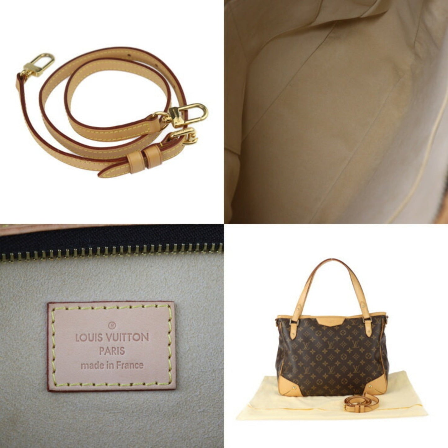 Louis Vuitton Brown Pvc Leather Handbag Shoulder Bag Tote Bag