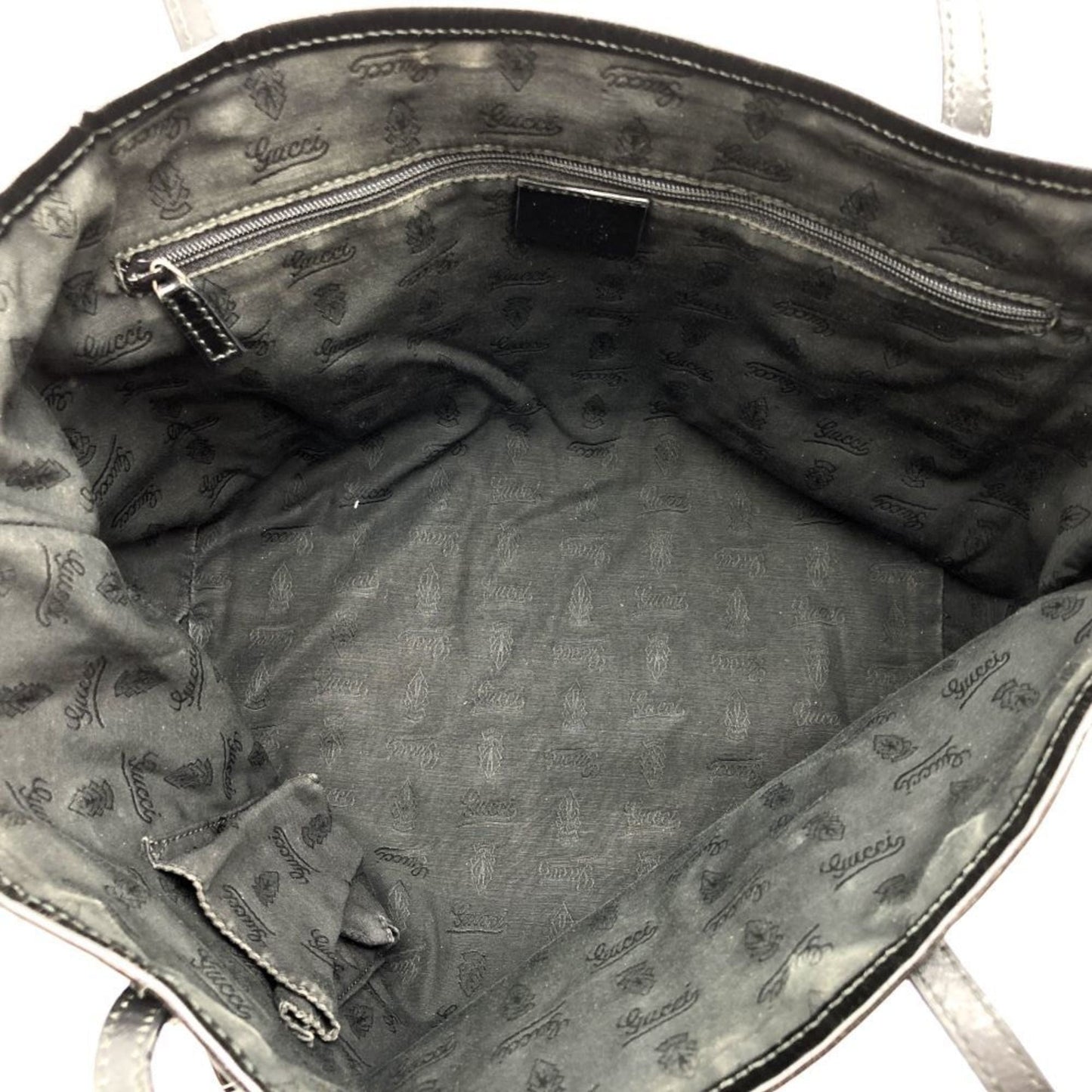 Gucci Black Gg Canvas Handbag Tote Bag