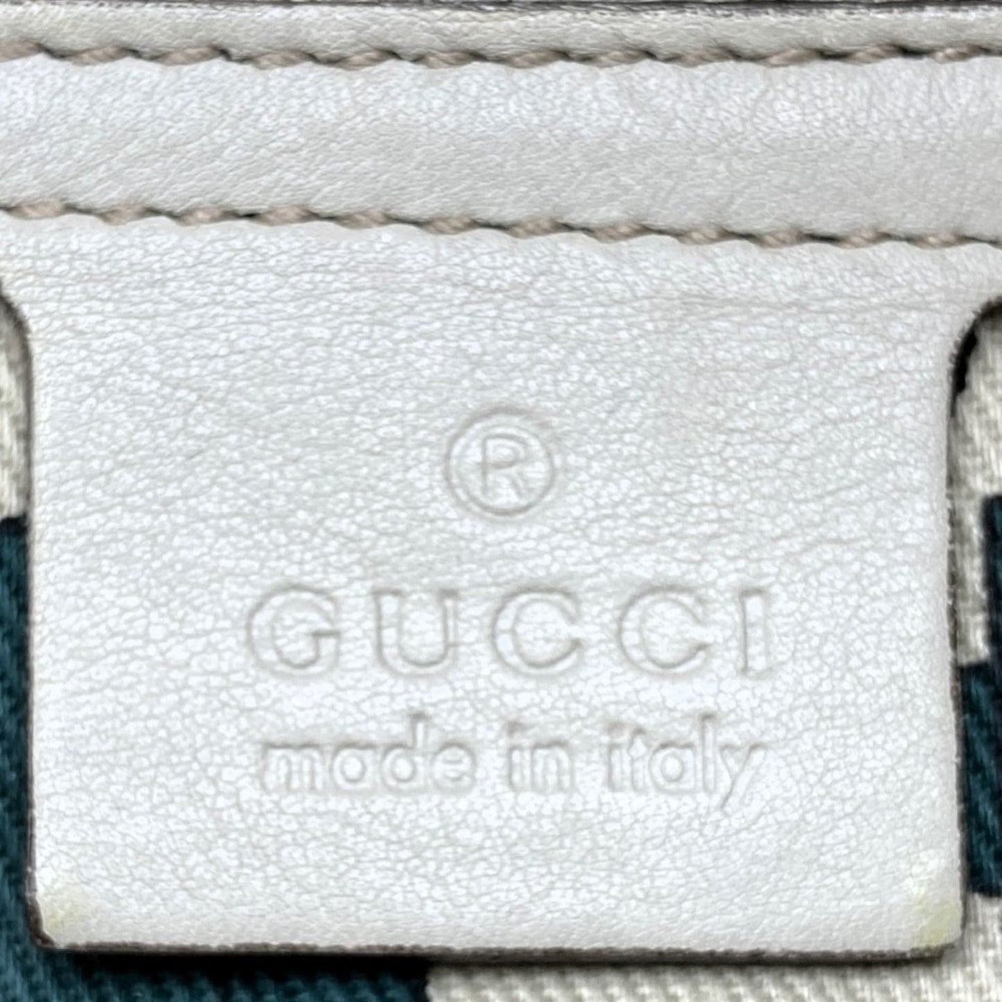 Gucci Beige Ivory Off-White Leather Handbag Tote Bag