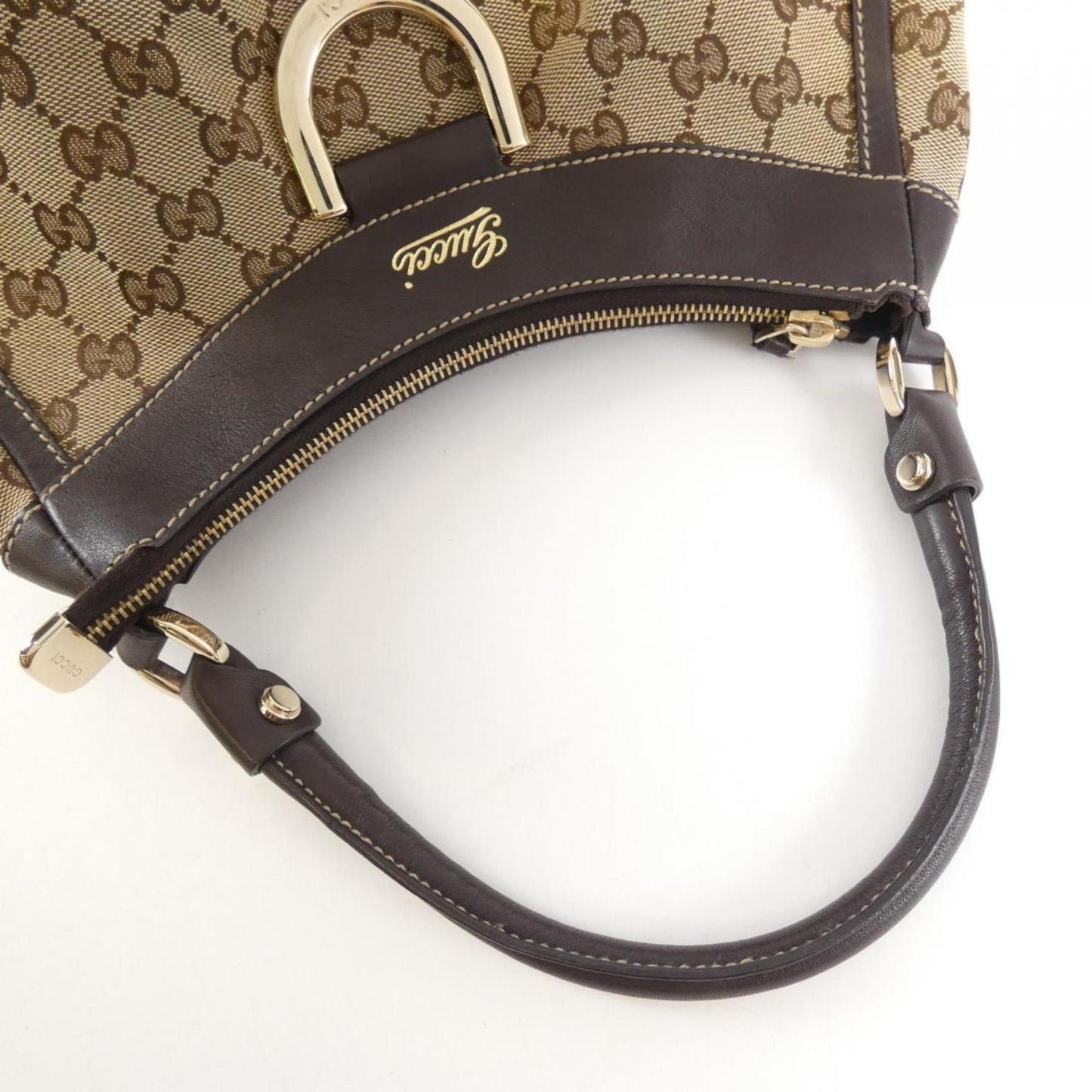 Gucci Beige Brown Gg Canvas Shoulder Bag