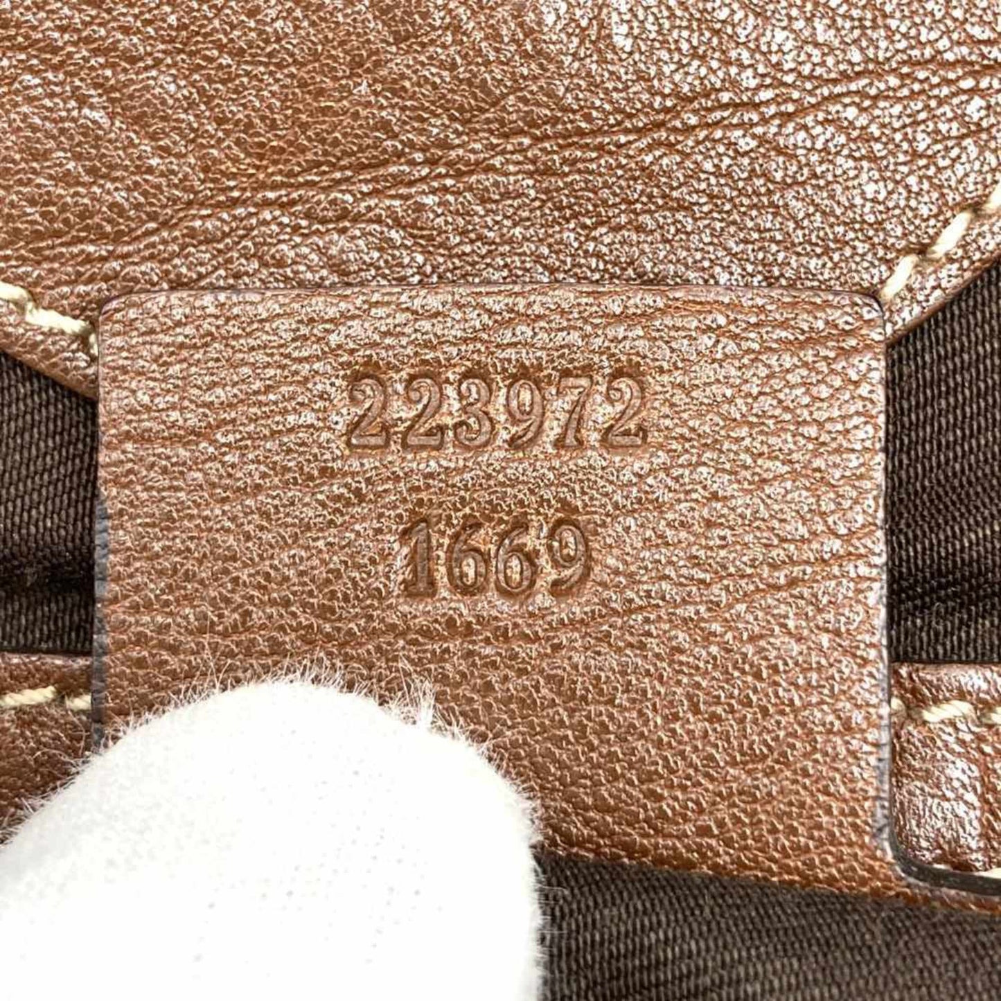 Gucci Brown Gg Canvas Leather Handbag Tote Bag