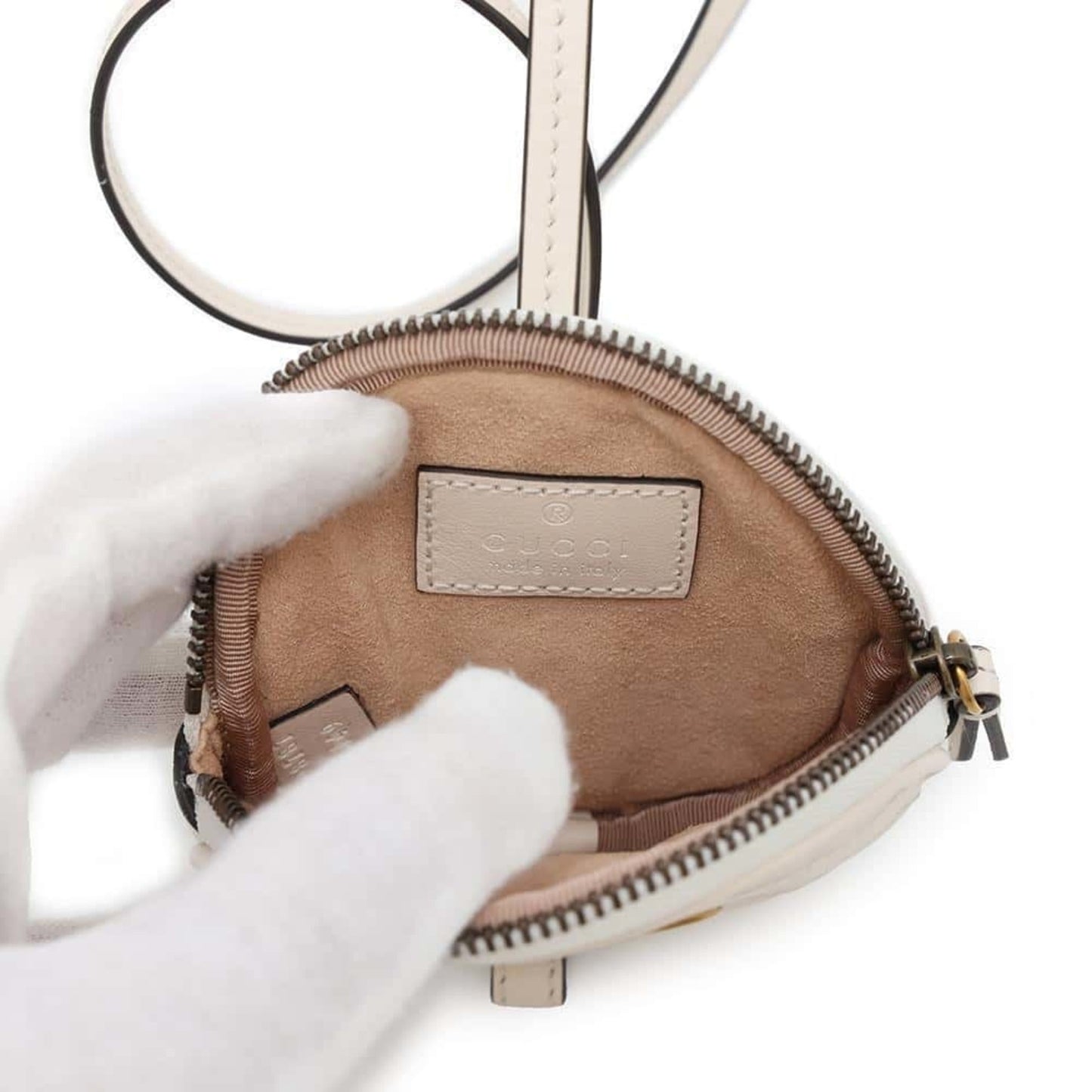 Gucci Black White Leather Coin Purse/Coin Case