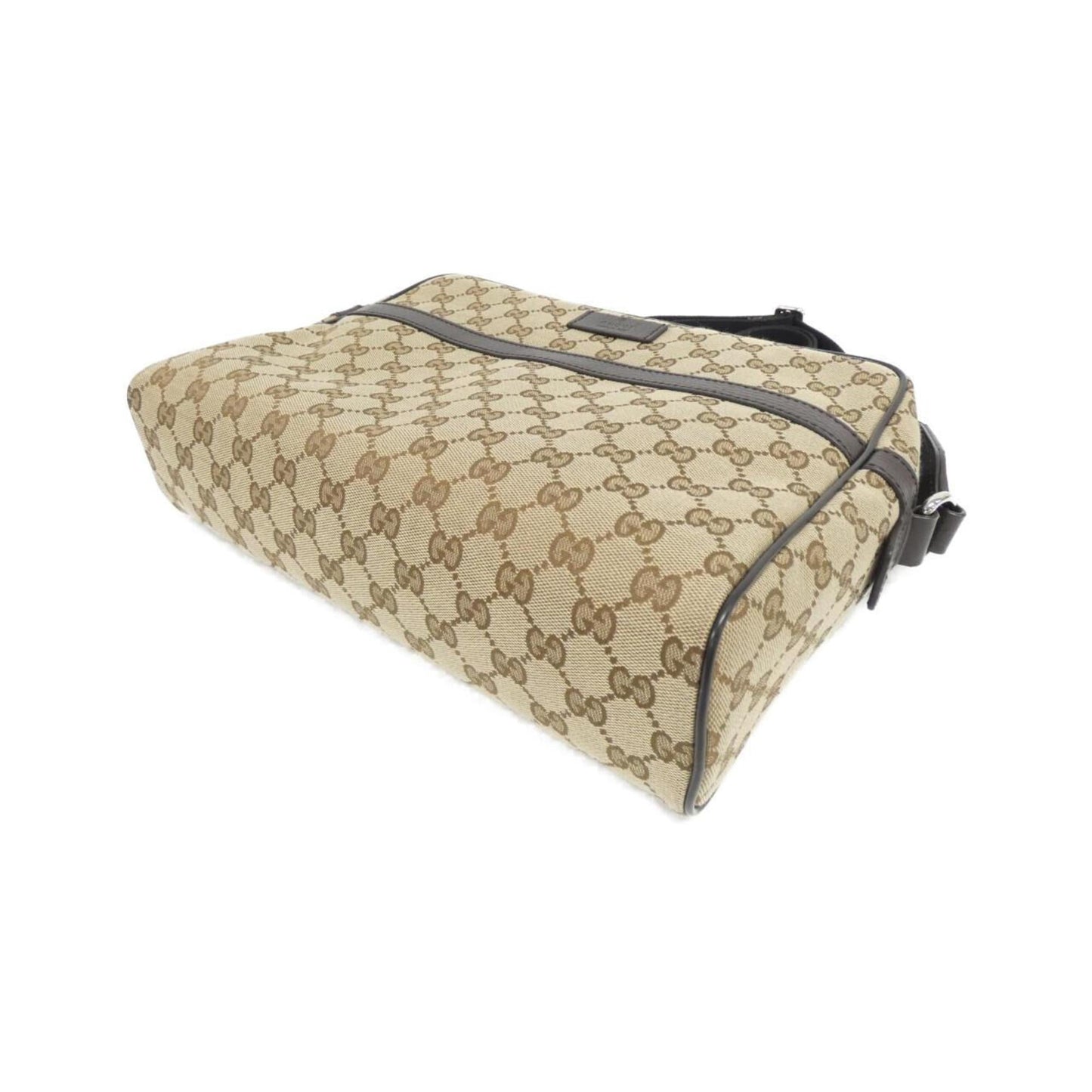 Gucci Beige Dark Brown Gg Canvas Shoulder Bag