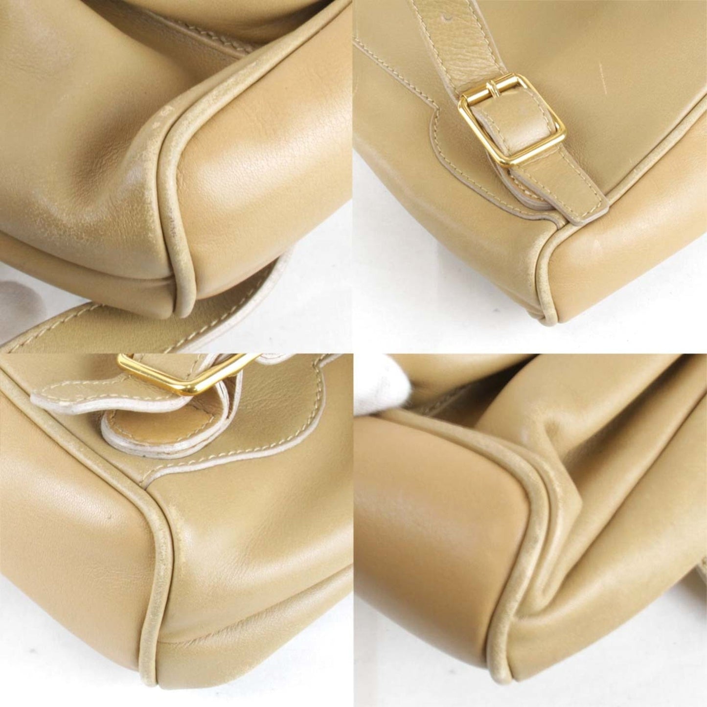 Gucci Bamboo Beige Leather Backpack