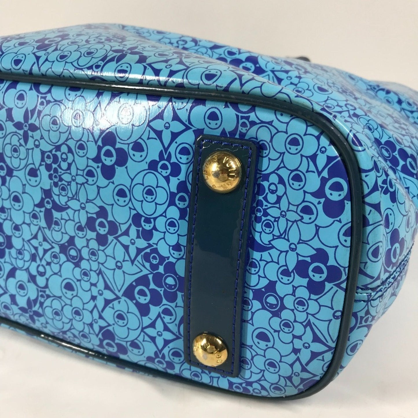 Louis Vuitton Blue Pvc Leather Shoulder Bag Tote Bag
