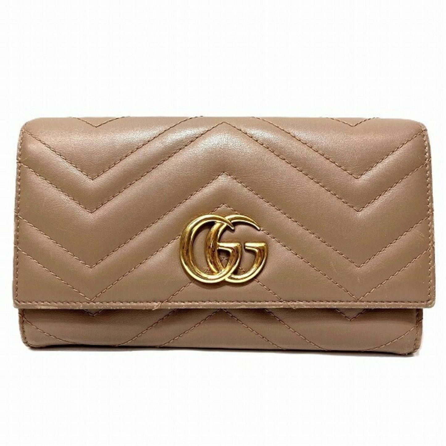Gucci Beige Leather Long Wallet (Bi-Fold) ()