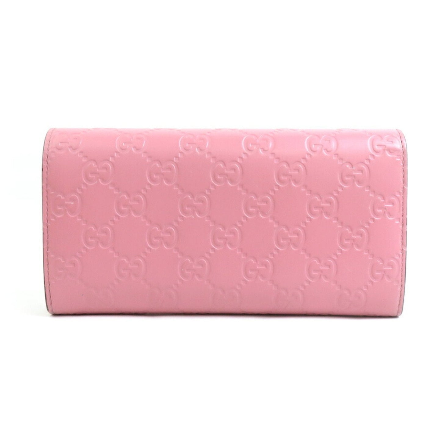 Gucci Pink Leather Long Wallet (Bi-Fold)