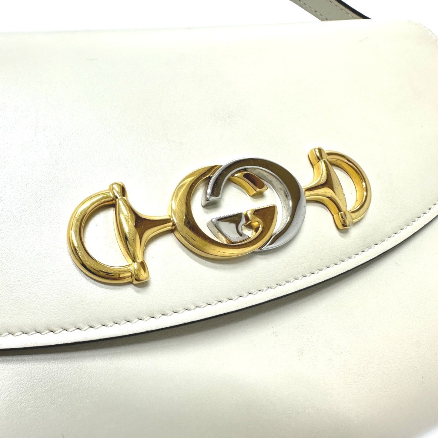 Gucci White Leather Shoulder Bag