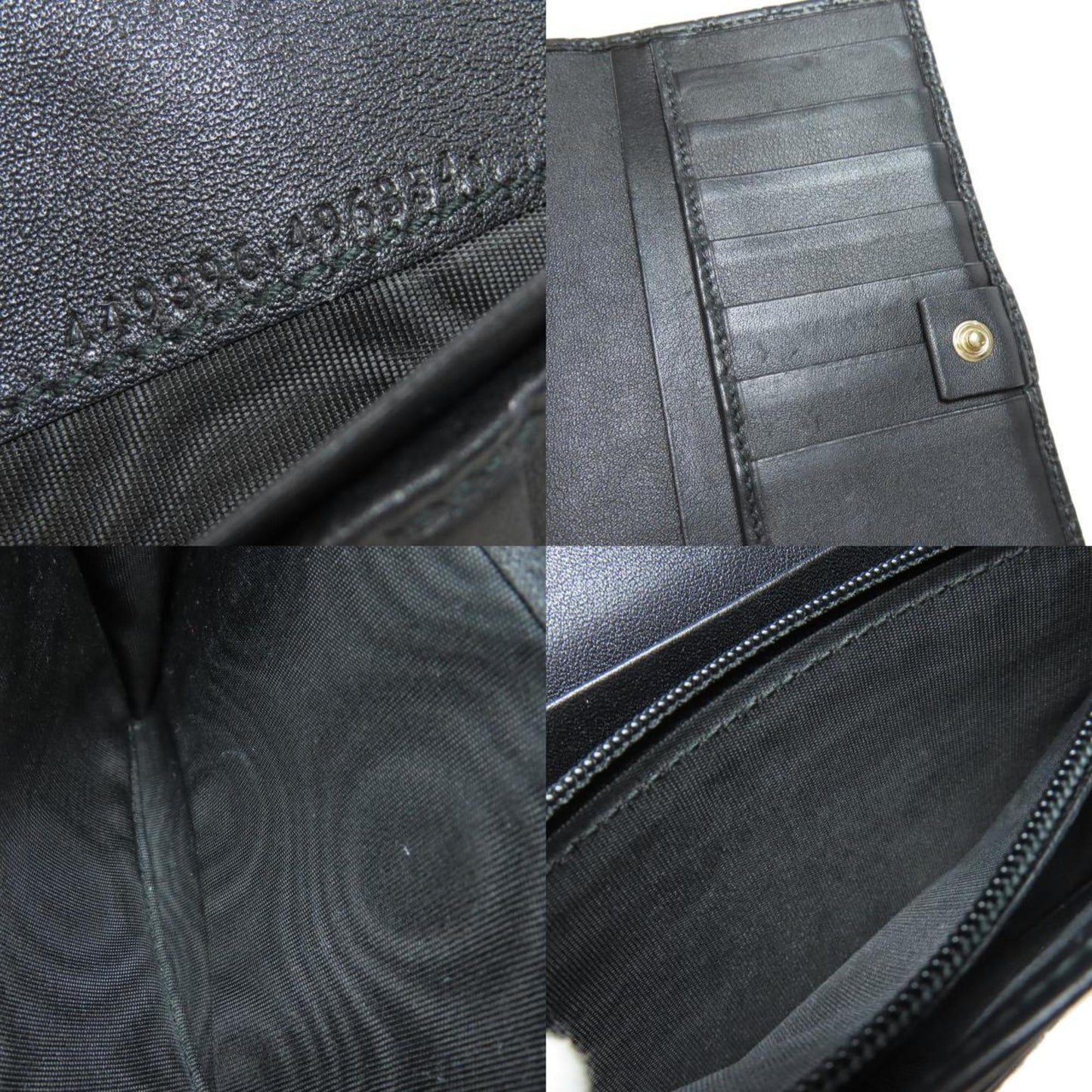 Gucci Black Leather Long Wallet (Bi-Fold)