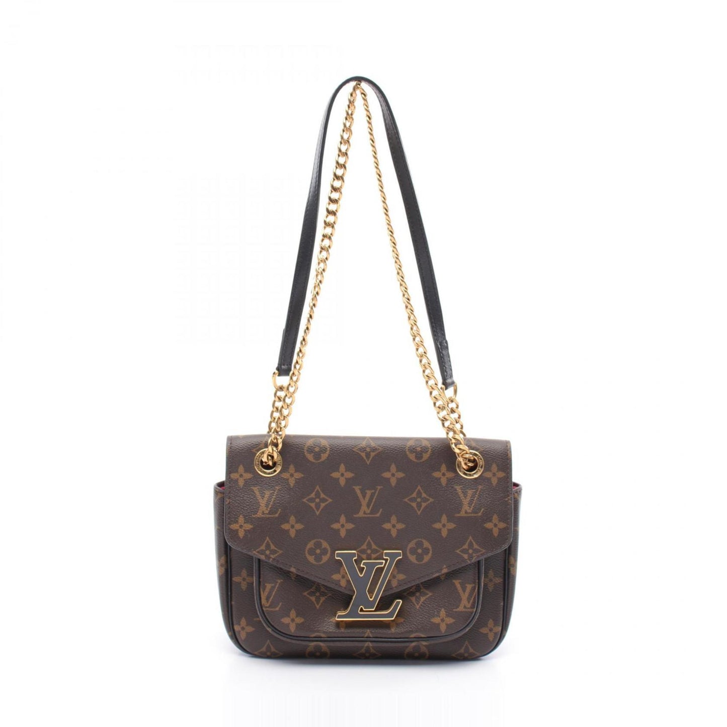 Louis Vuitton Black Brown Monogram Leather Shoulder Bag