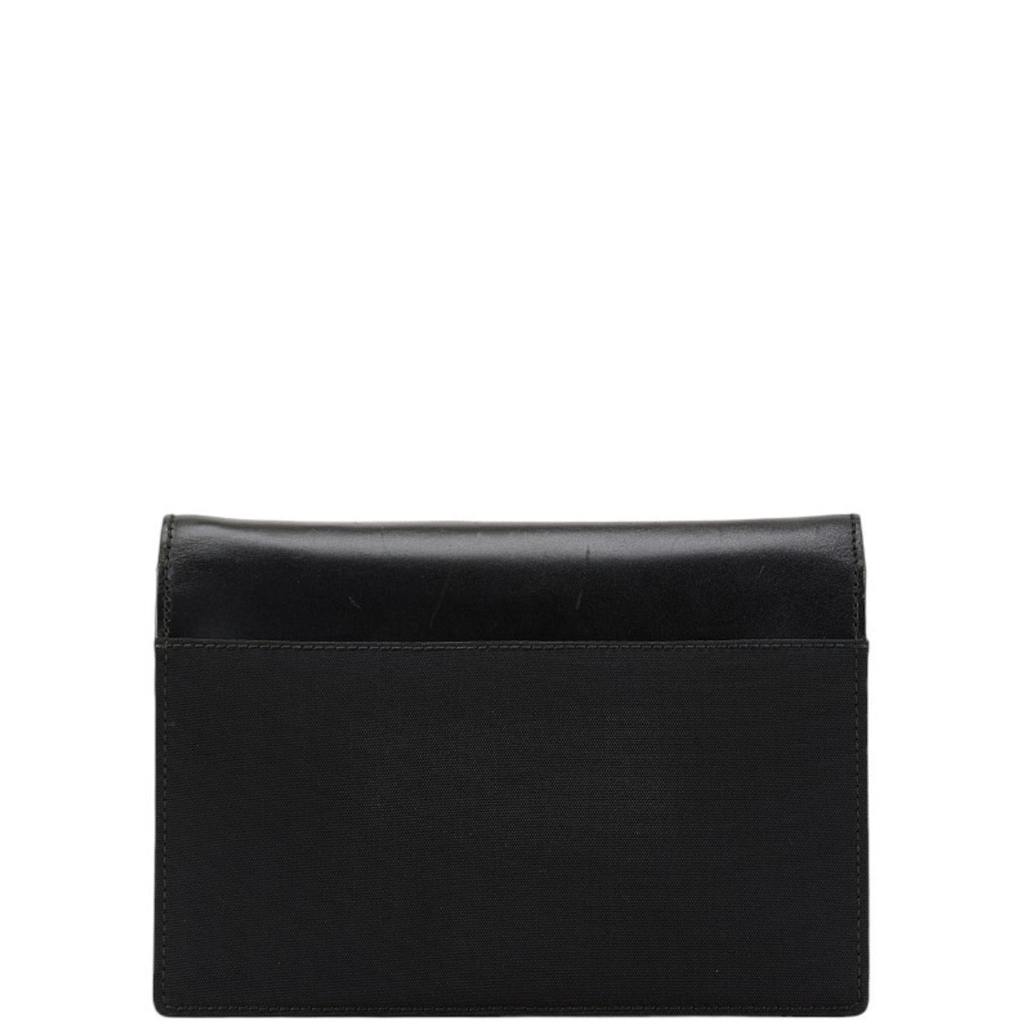Gucci Black Canvas Leather Clutch Bag