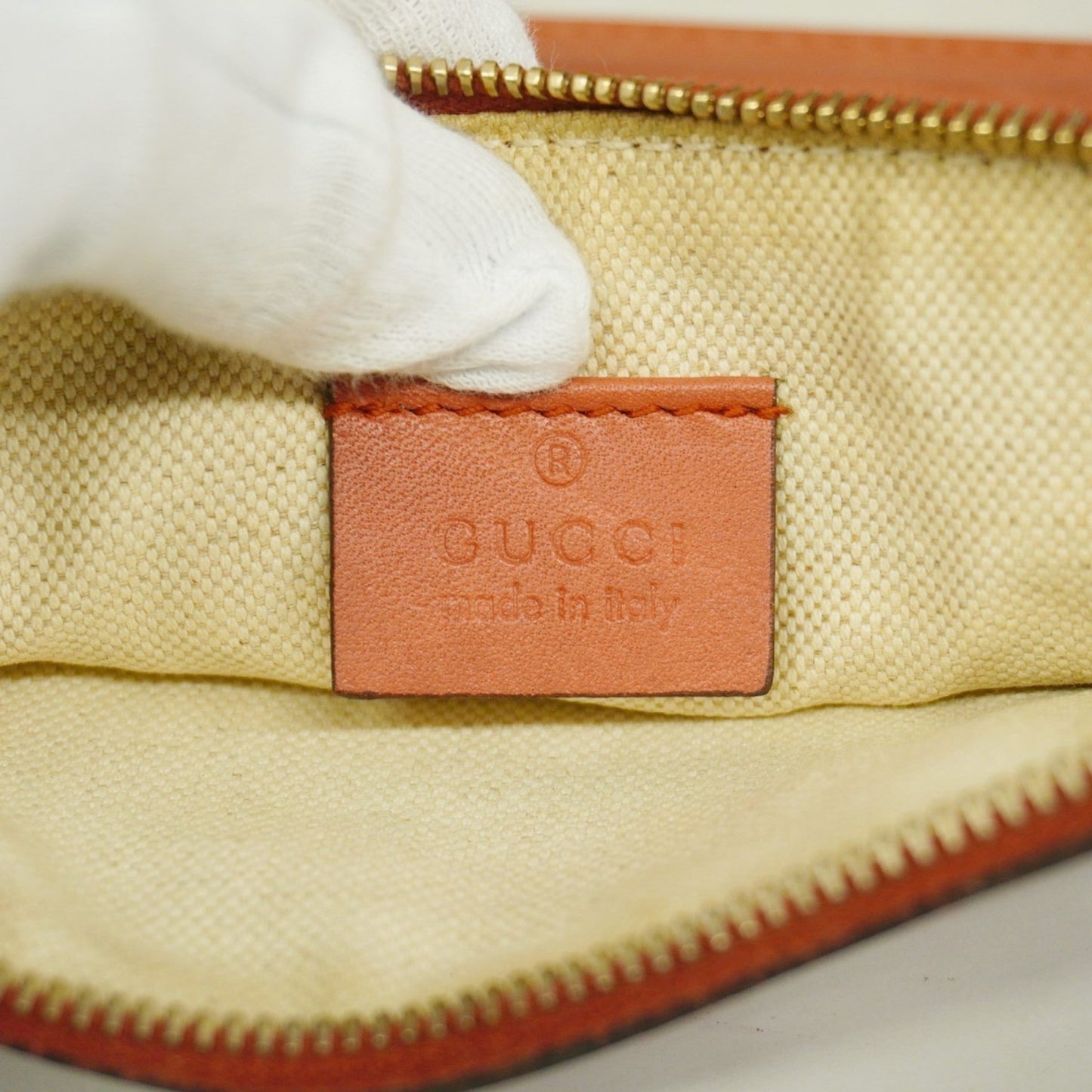 Gucci Brown Red Color Canvas Tote Bag