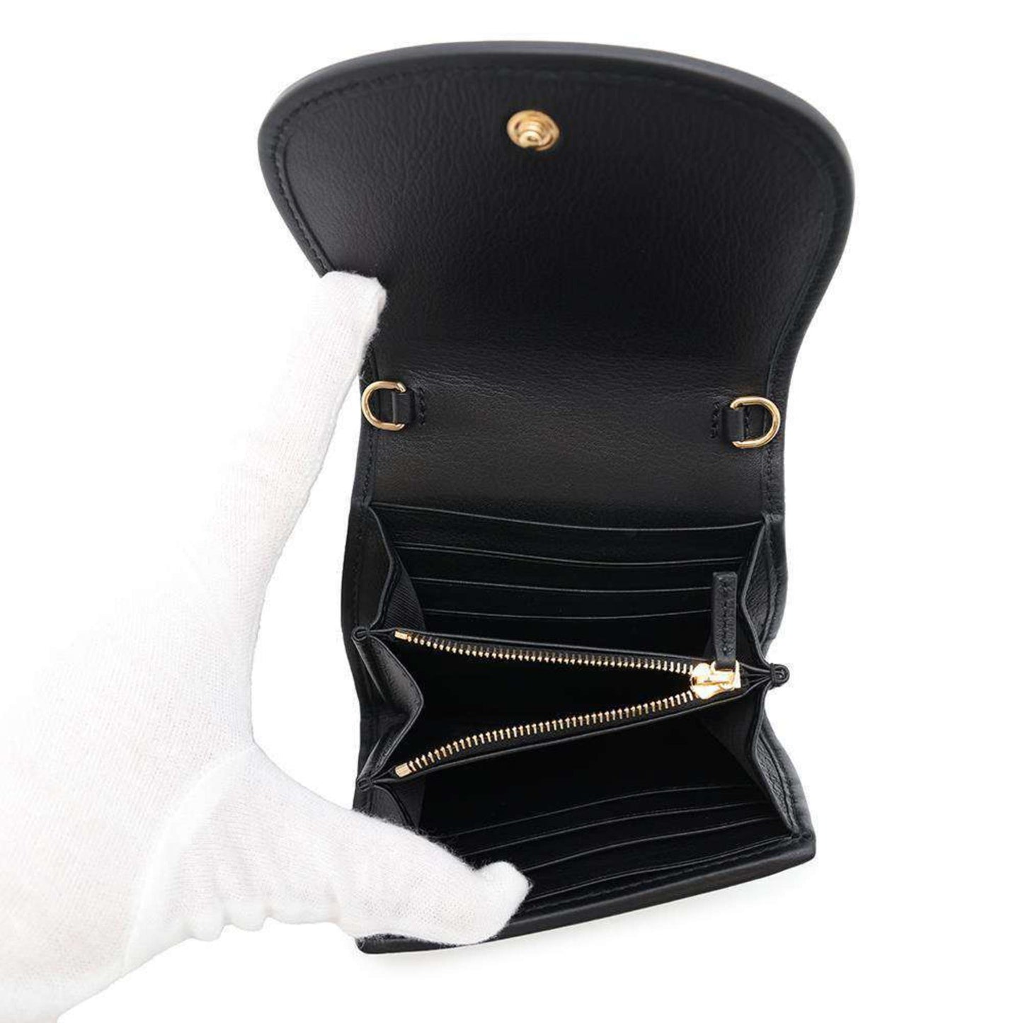 Gucci Black Leather Chain/Shoulder Wallet