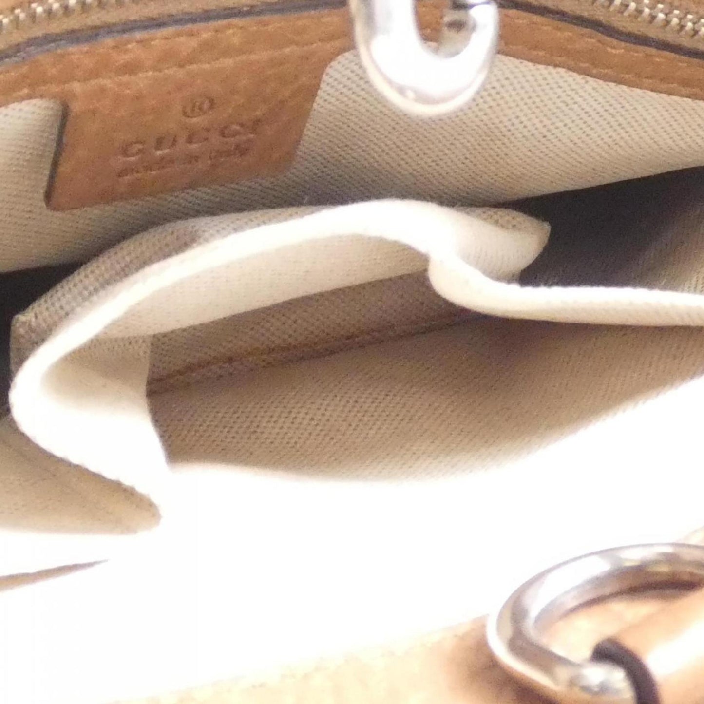 Gucci Beige Brown Gg Canvas Leather Tote Bag