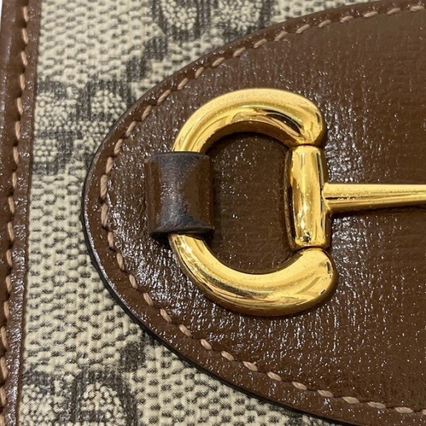 Gucci Beige Brown Leather Gg Supreme Coin Purse/Coin Case