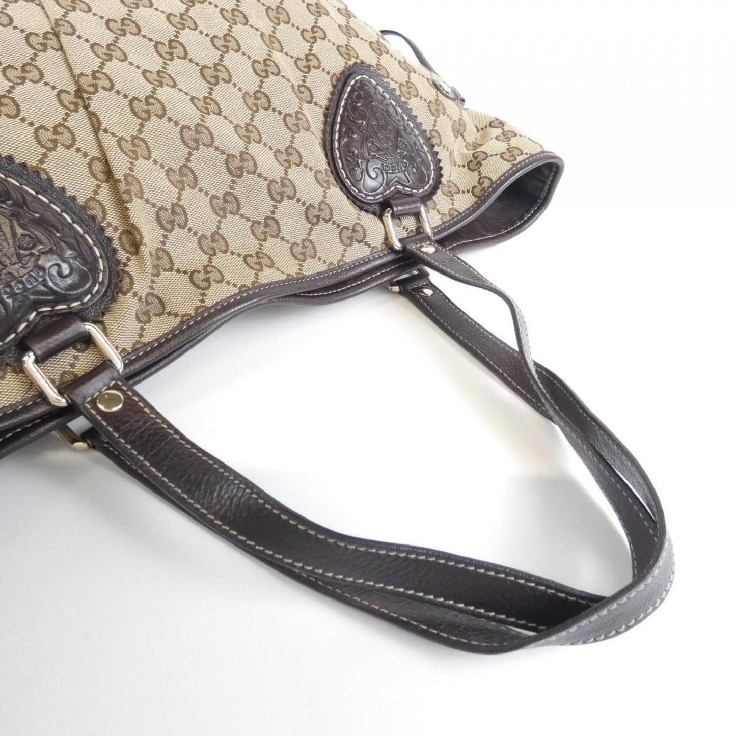 Gucci Beige Brown Gg Canvas Tote Bag