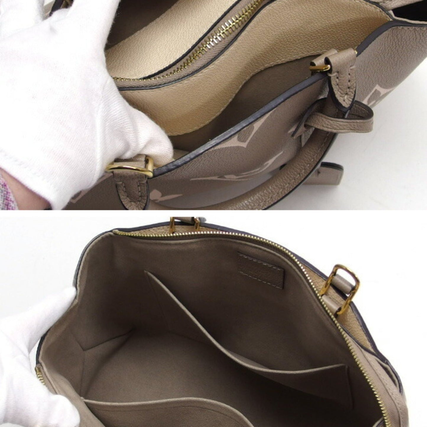 Louis Vuitton Gray Beige Grayish Monogram Empreinte Leather Handbag Shoulder Bag Tote Bag
