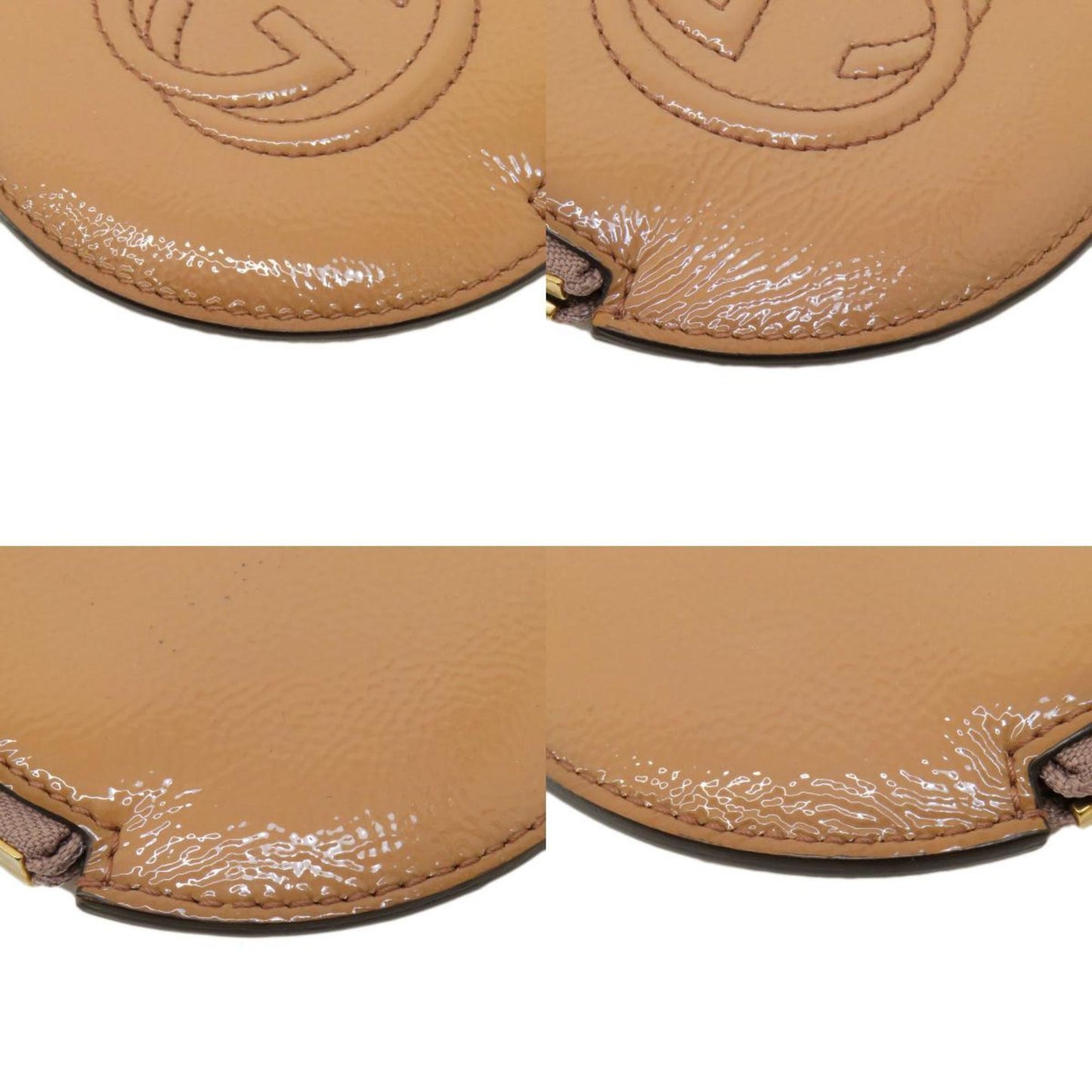 Gucci Beige Patent Leather Coin Purse/Coin Case