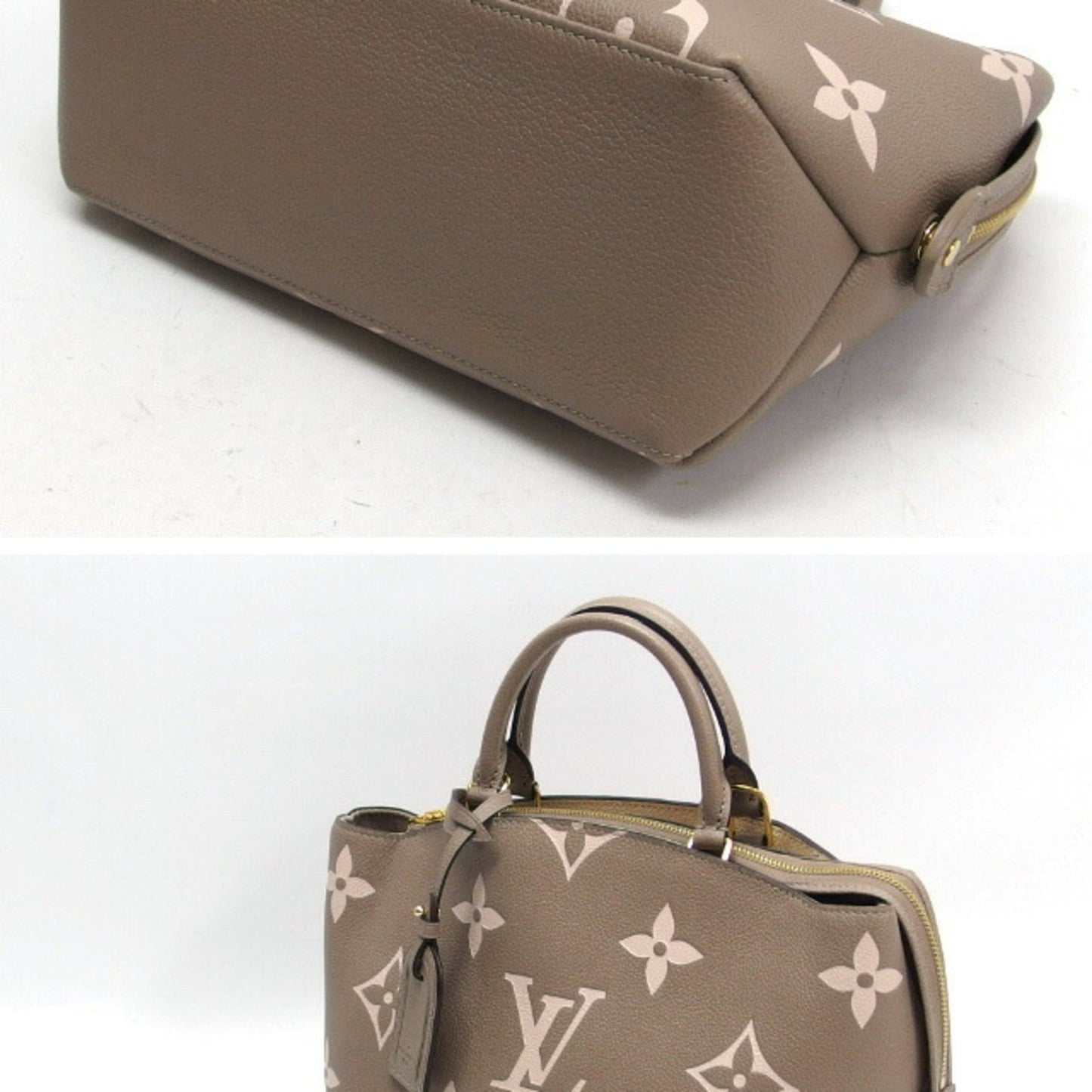 Louis Vuitton Gray Beige Grayish Monogram Empreinte Leather Handbag Shoulder Bag Tote Bag