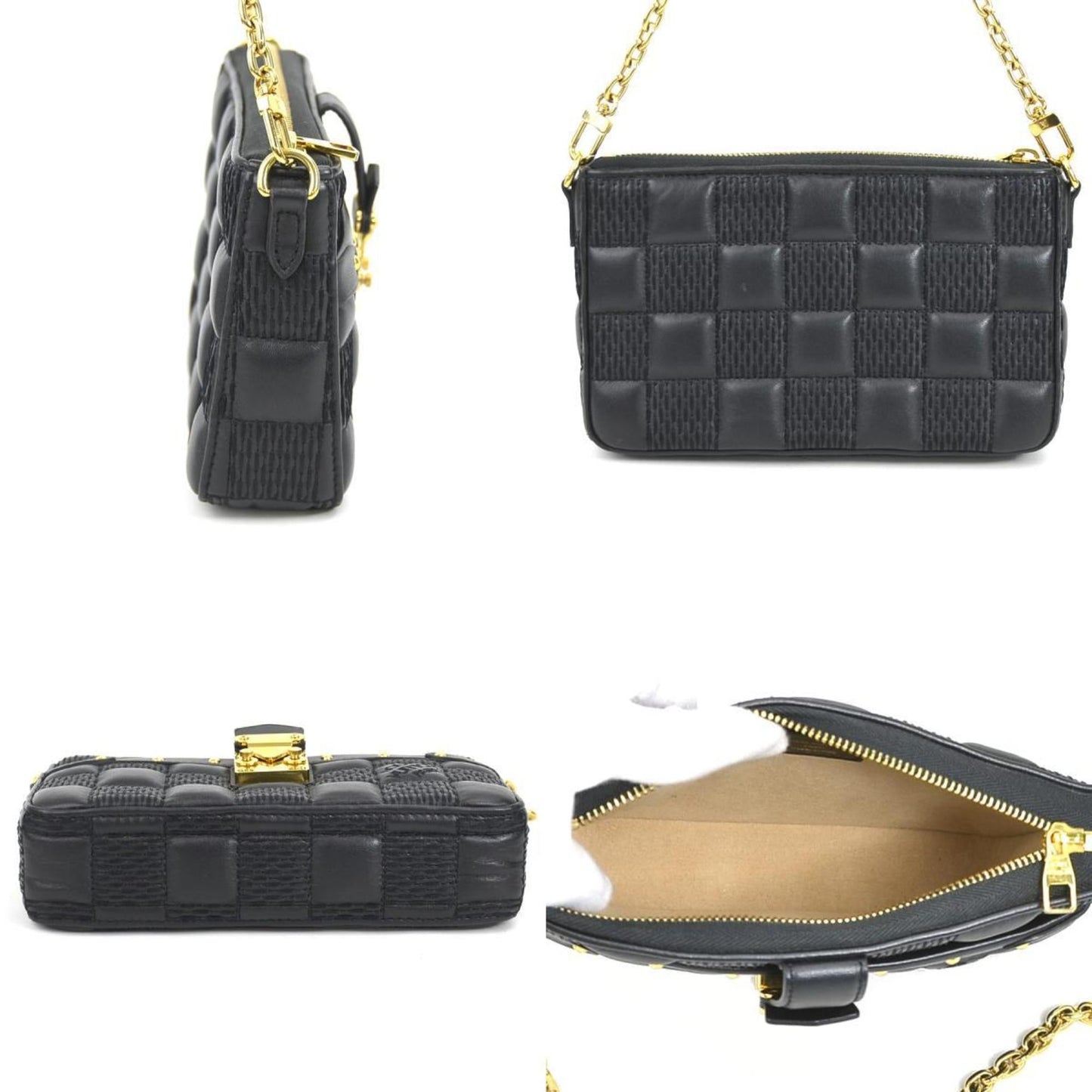 Louis Vuitton Black Leather Pochette Shoulder Bag