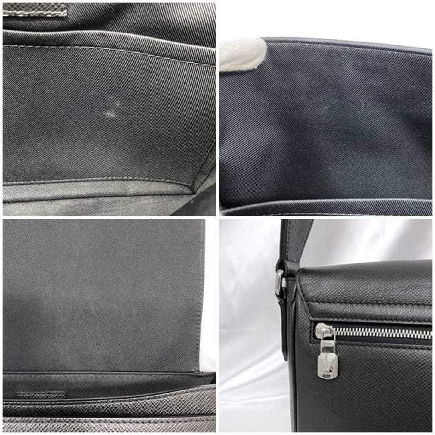 Louis Vuitton Black Noir Taiga Leather Leather Messenger Bag Shoulder Bag