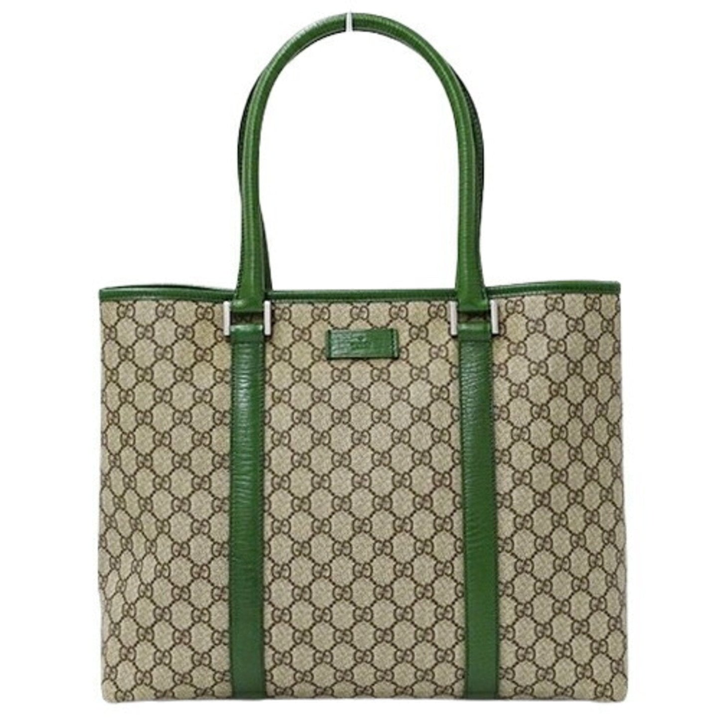 Gucci Beige Brown Green Gg Supreme Tote Bag