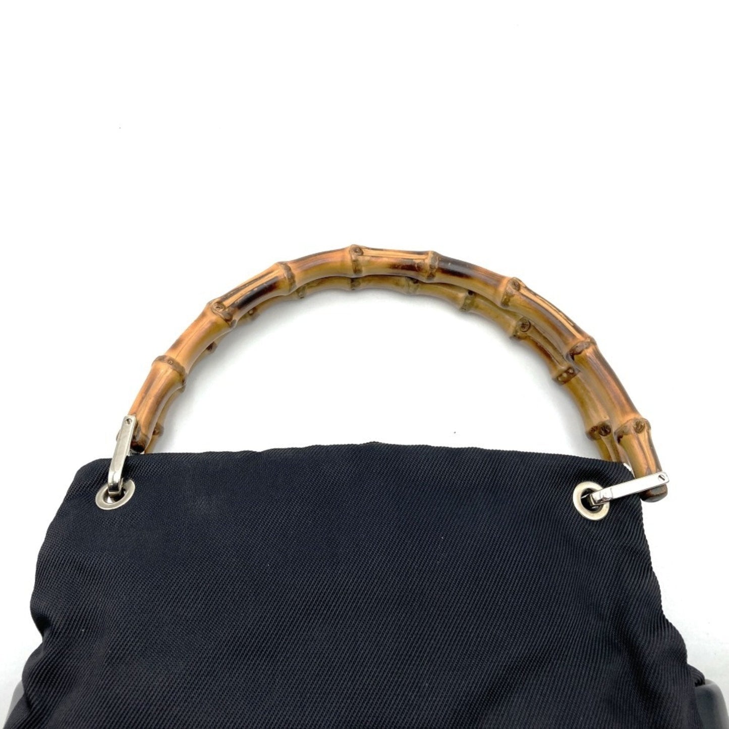 Gucci Bamboo Black Nylon Handbag