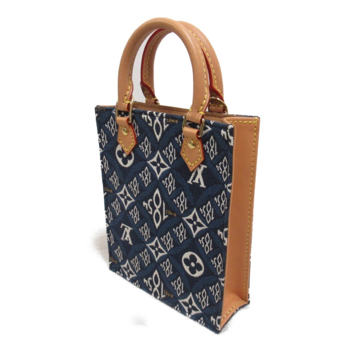Louis Vuitton Blue Fabric Monogram Leather Shoulder Bag