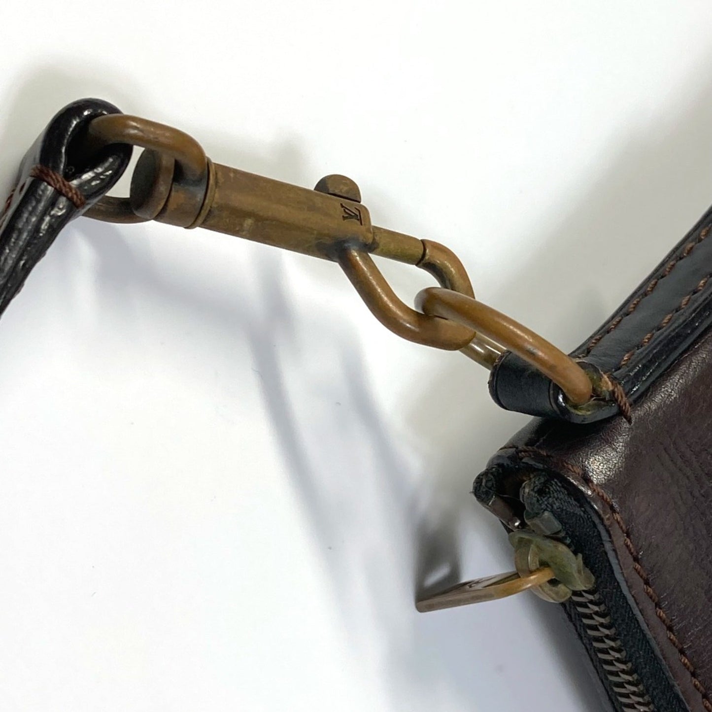 Louis Vuitton Brown Leather Shoulder Bag