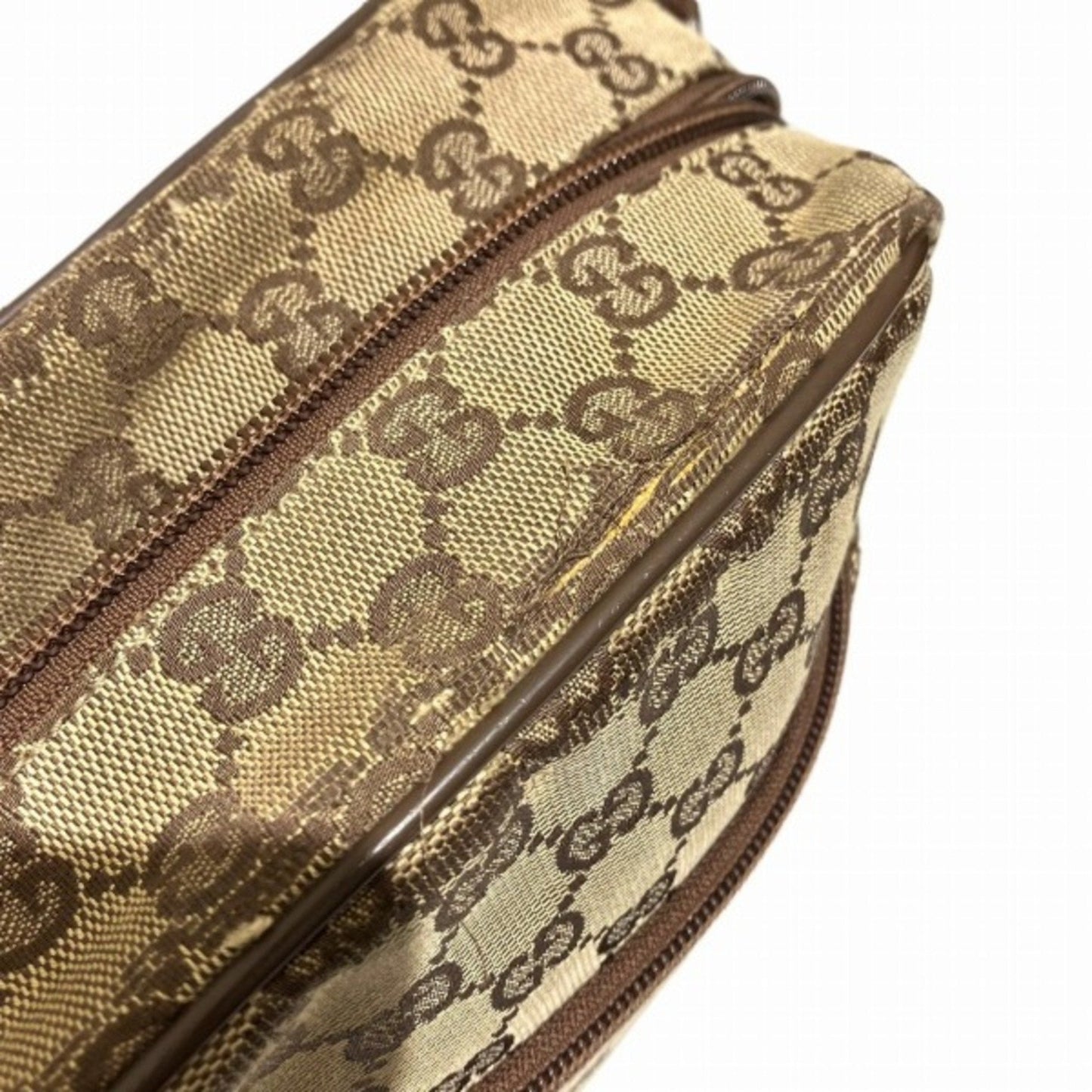 Gucci Beige Canvas Leather Shoulder Bag