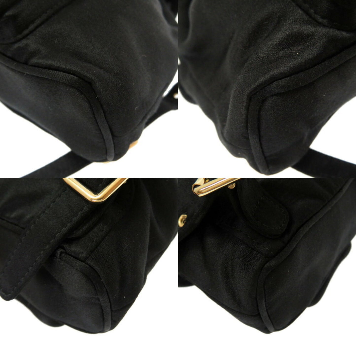 Gucci Black Bamboo Satin Backpack