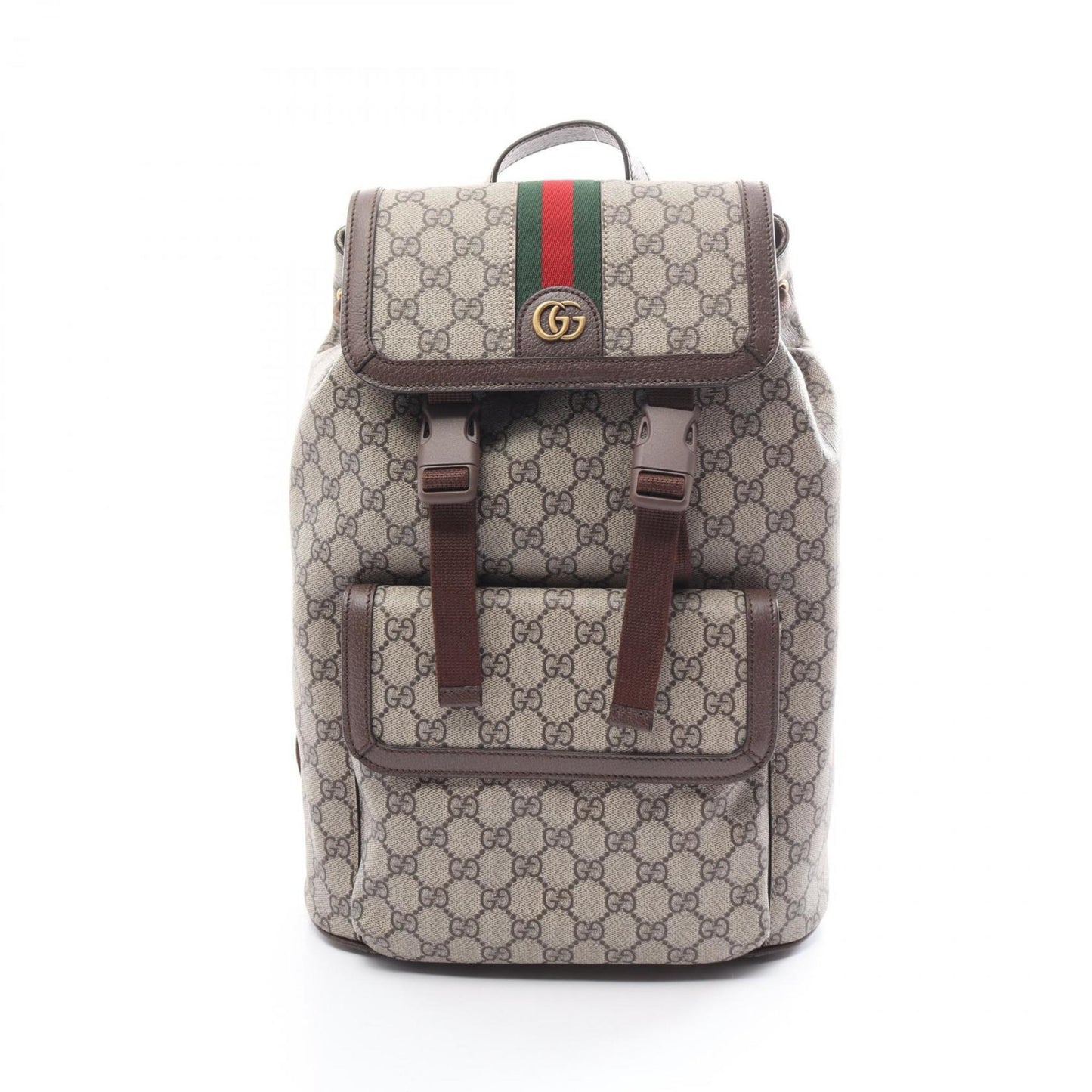 Gucci Beige Brown Multi-Color Pvc Coated Canvas Leather Backpack ()