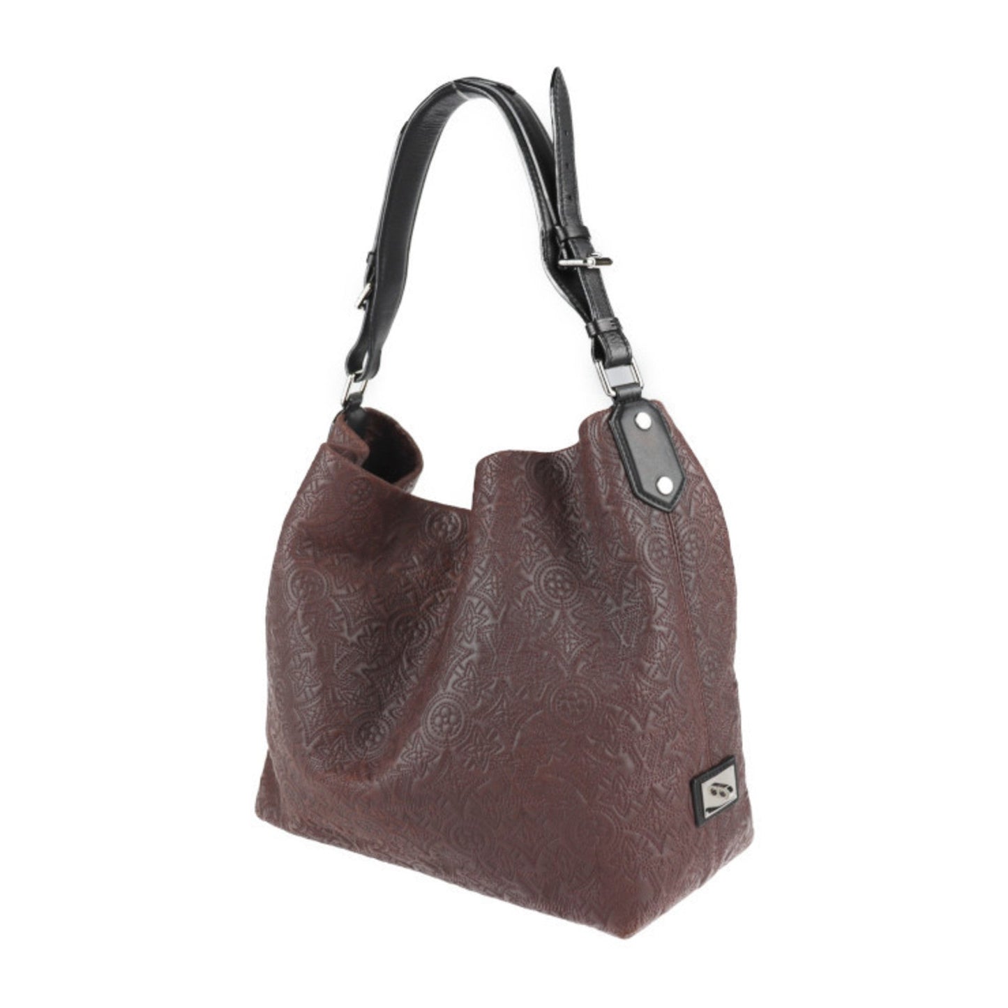 Louis Vuitton Black Bordeaux Leather Handbag Shopping Bag Shoulder Bag Tote Bag