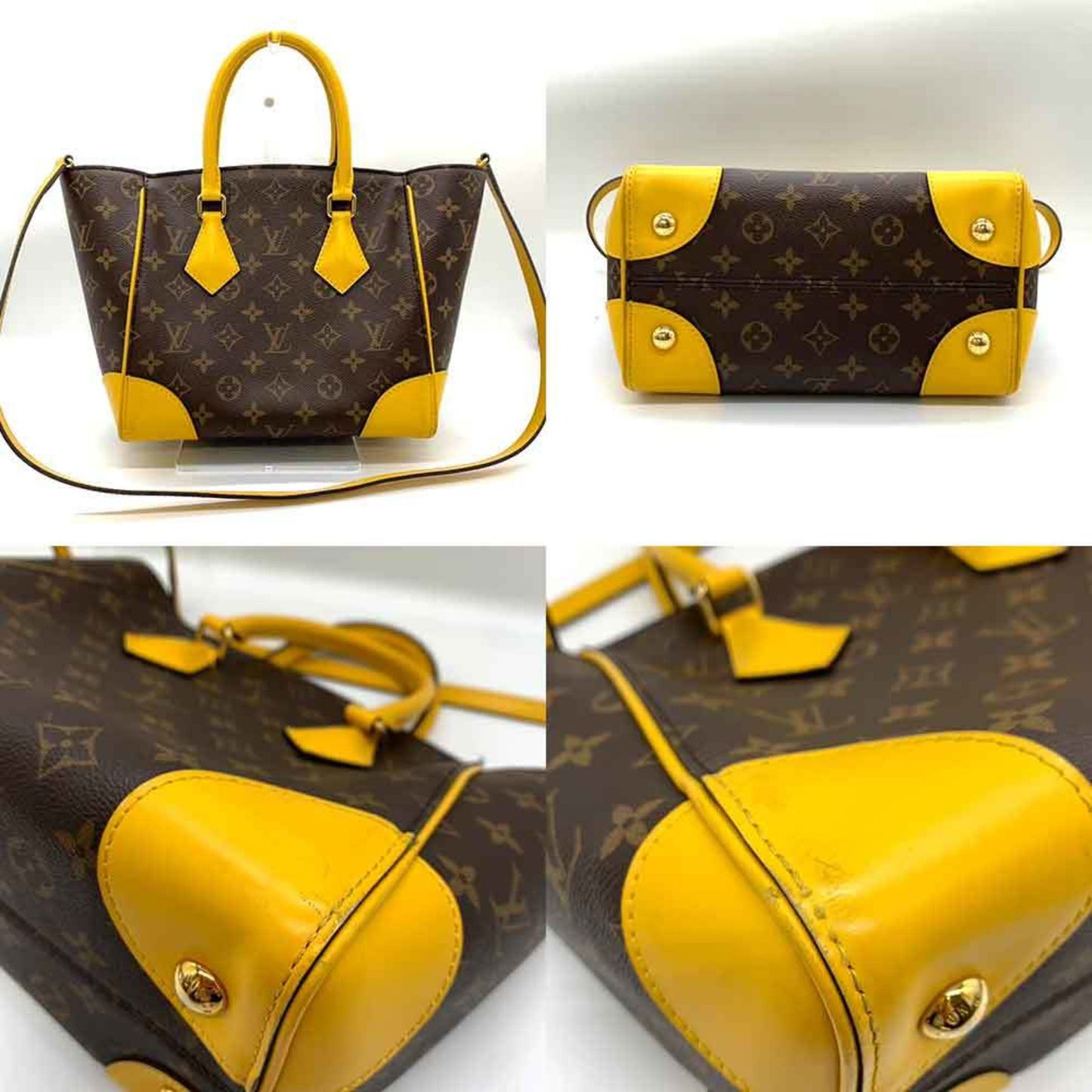 Louis Vuitton Brown Monogram Yellow Monogram Handbag Shoulder Bag