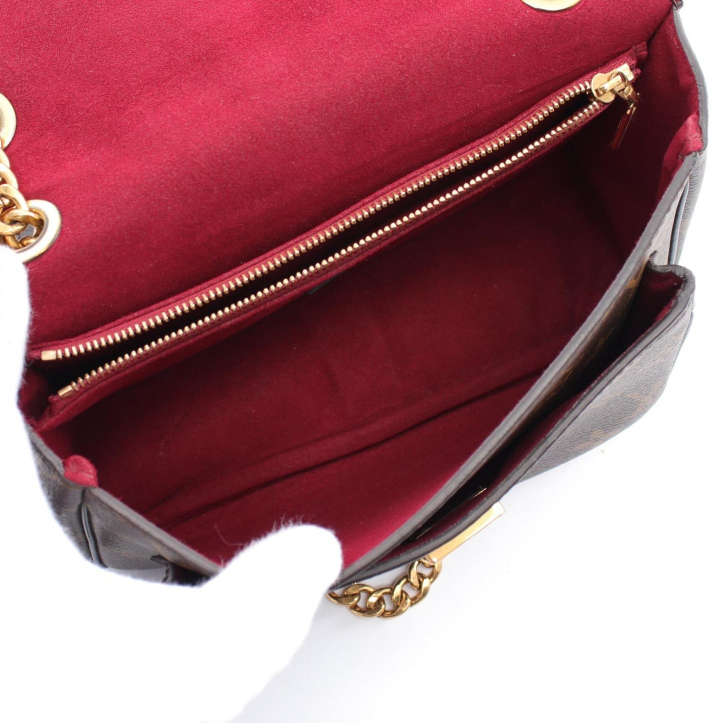 Louis Vuitton Black Brown Monogram Leather Shoulder Bag