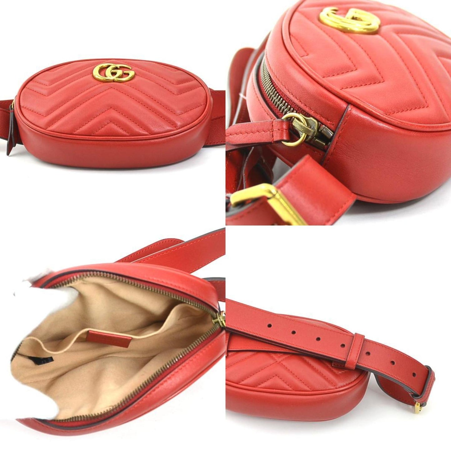 Gucci Red Color Leather Fanny Pack