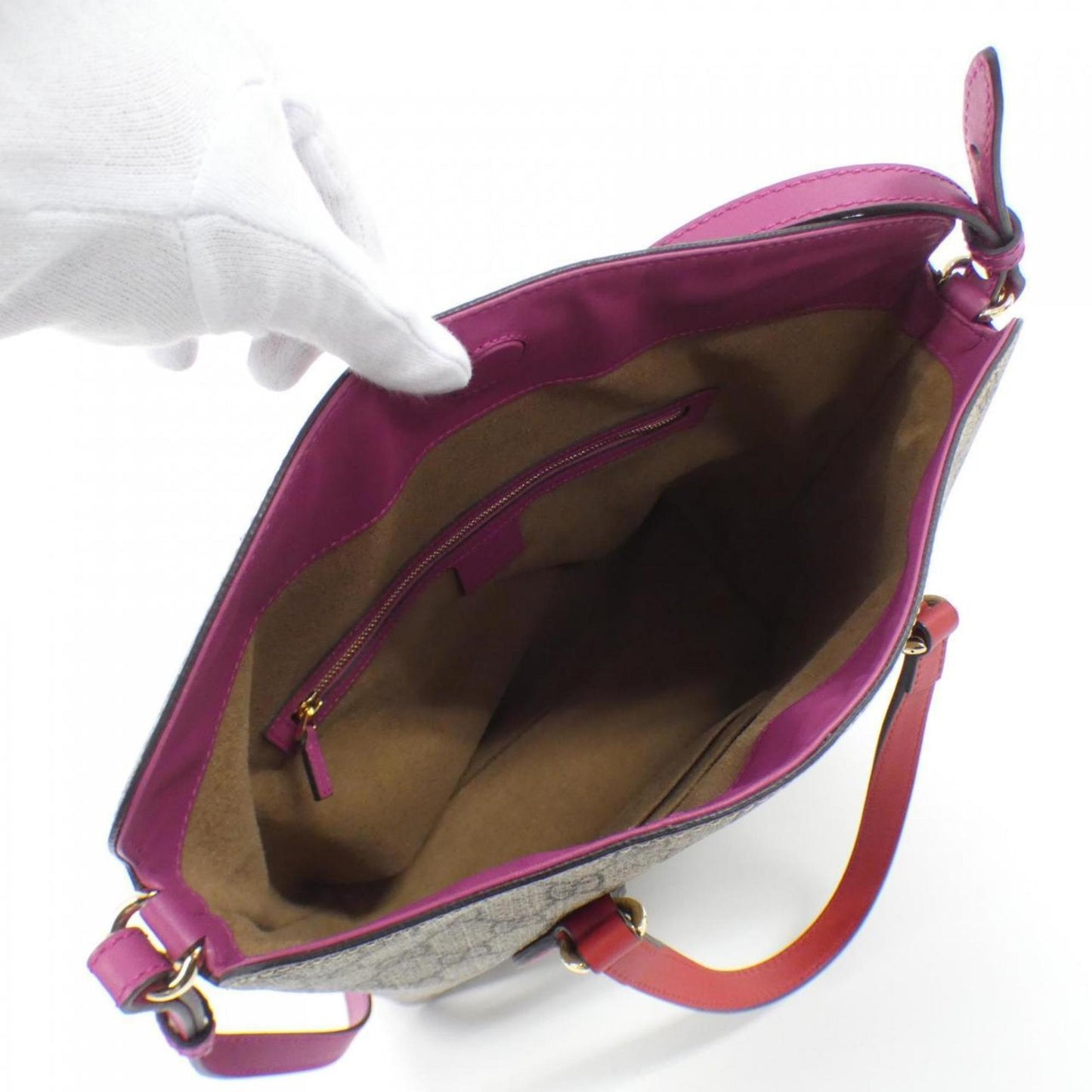 Gucci Beige Pink Gg Supreme Handbag Shoulder Bag