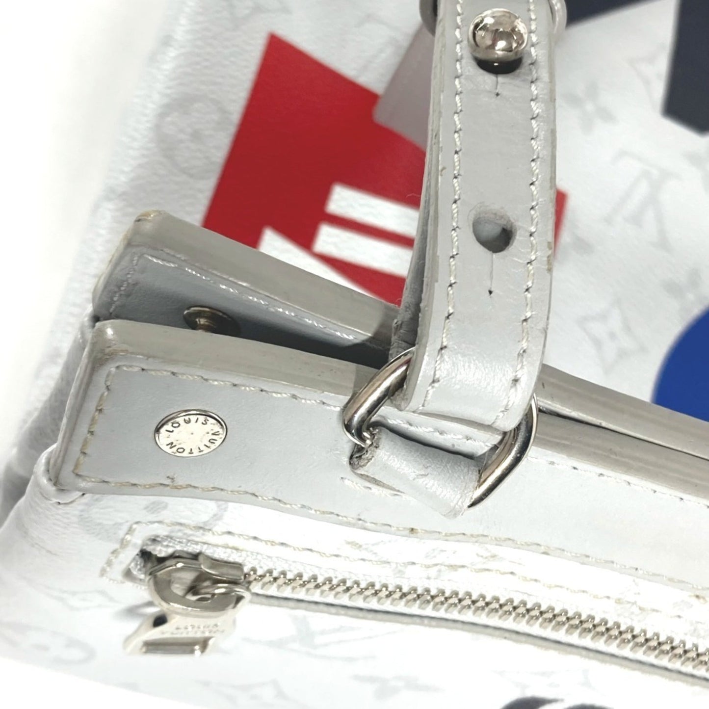 Louis Vuitton White Monogram Shoulder Bag Tote Bag