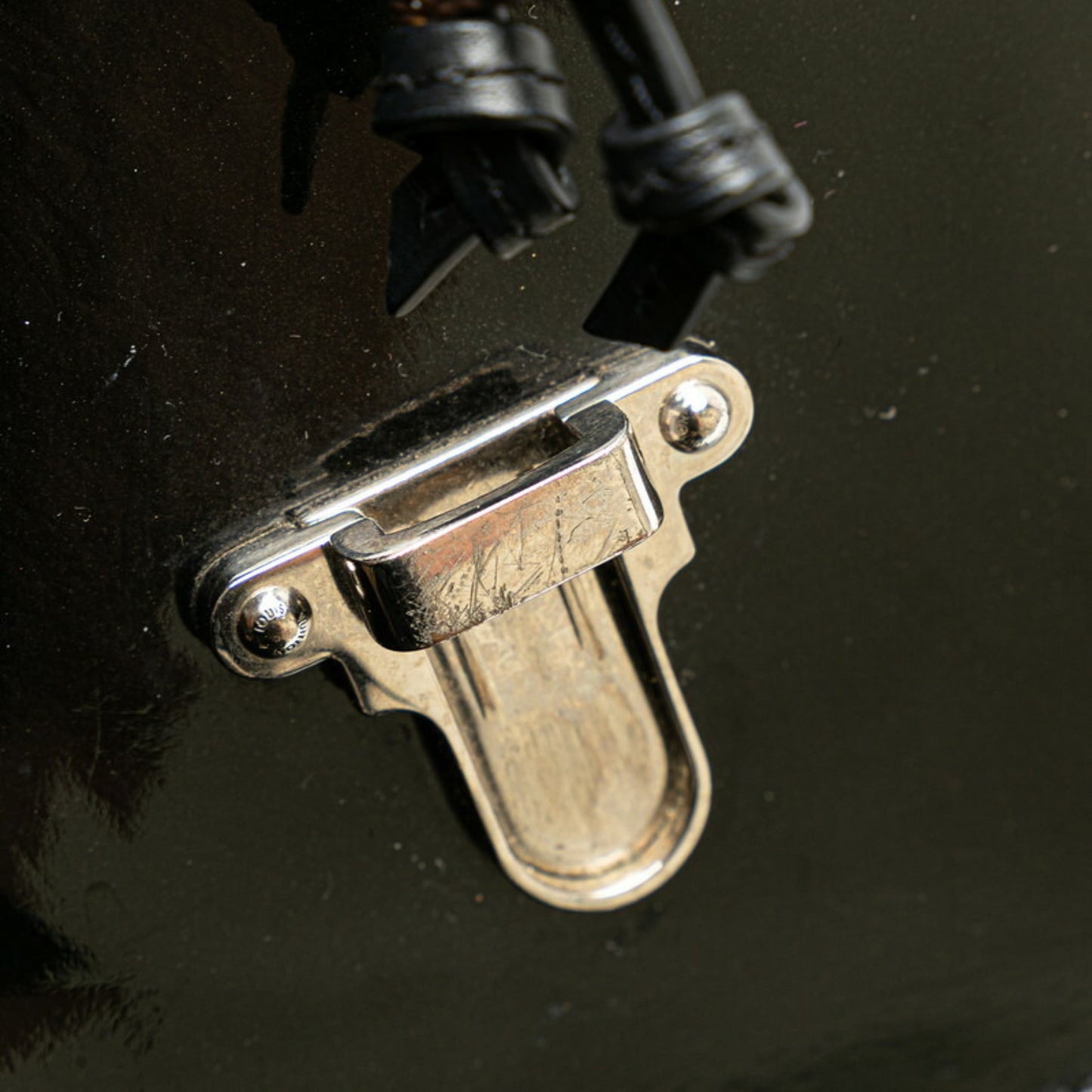 Louis Vuitton Black Brown Patent Leather Pvc Backpack