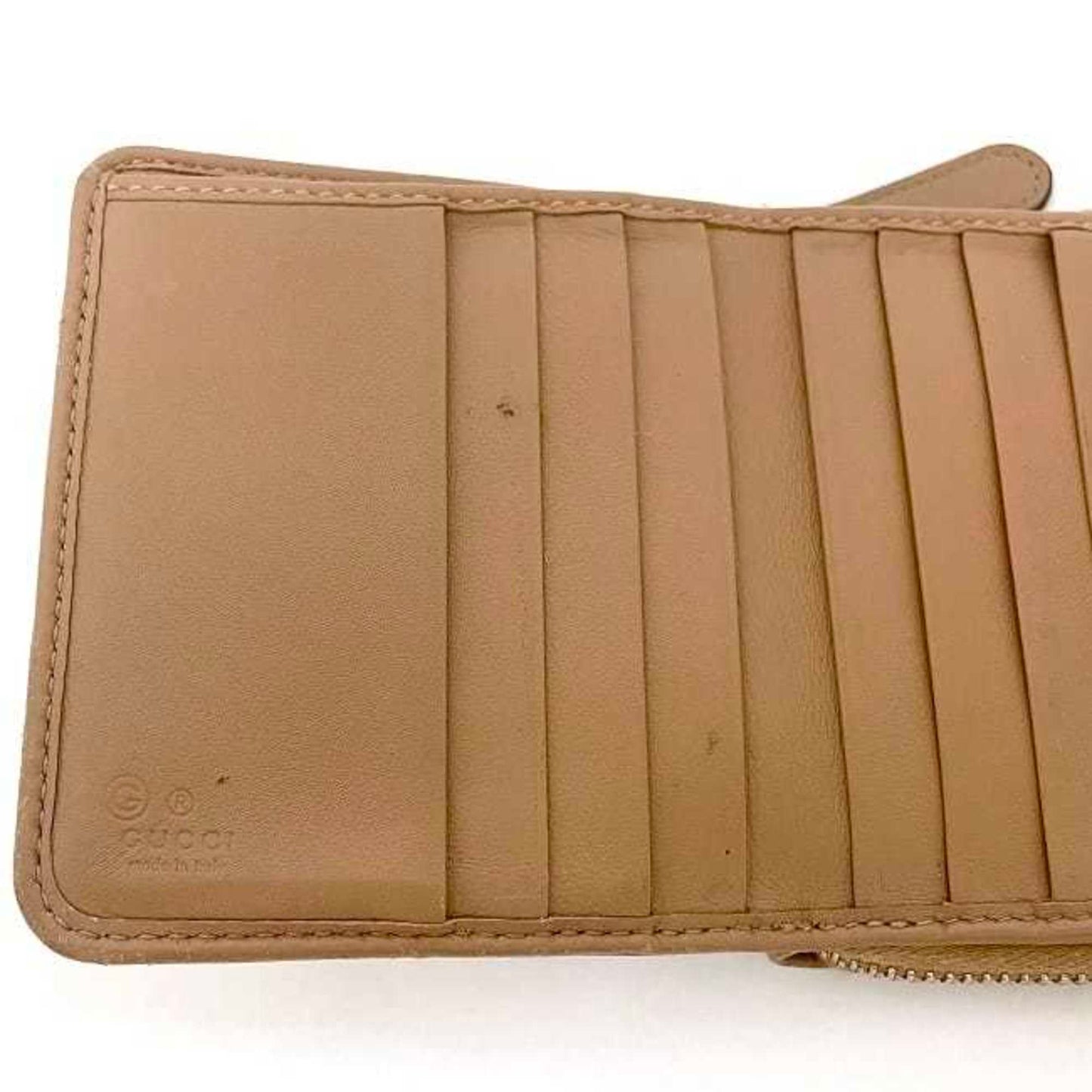 Gucci Beige Gold Leather Wallet (Bi-Fold)