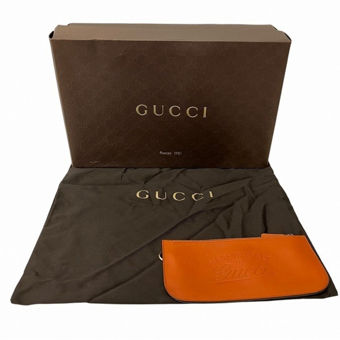 Gucci Diamante Beige Orange Canvas Pouch Shoulder Bag Tote Bag
