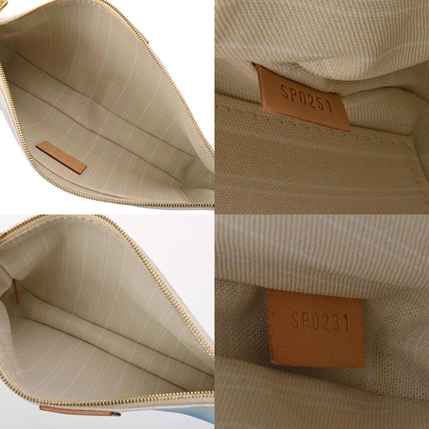 Louis Vuitton Blue White Monogram Pochette Shoulder Bag