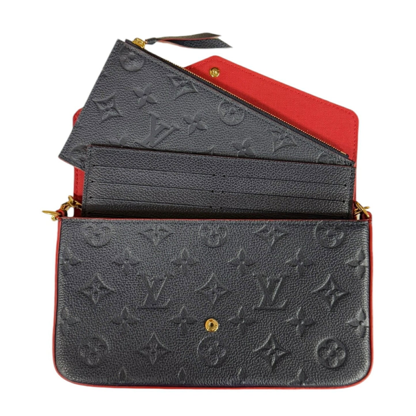 Louis Vuitton Monogram Empreinte Marine Rouge Navy Monogram Empreinte Shoulder Bag