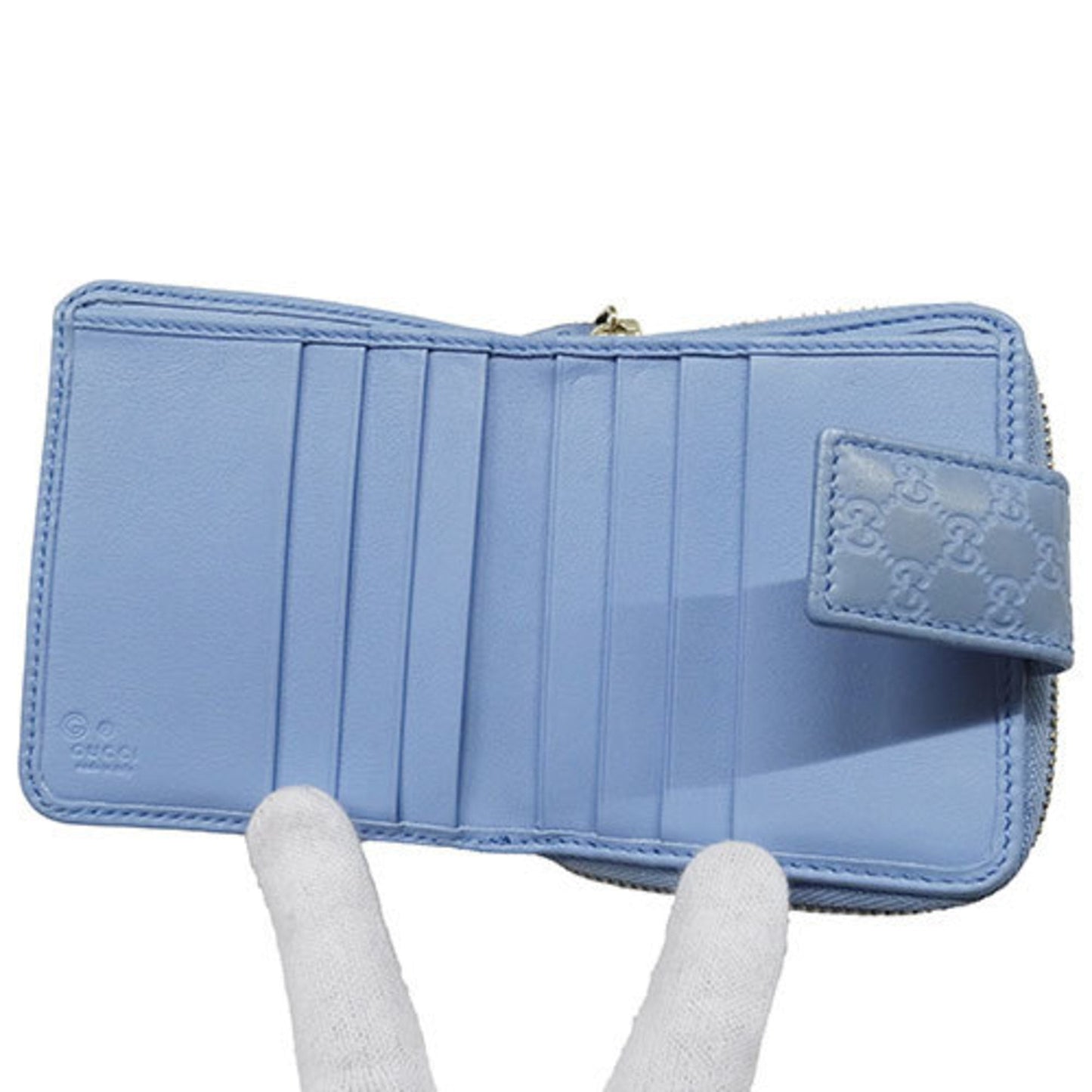 Gucci Light Blue Leather Wallet (Bi-Fold)