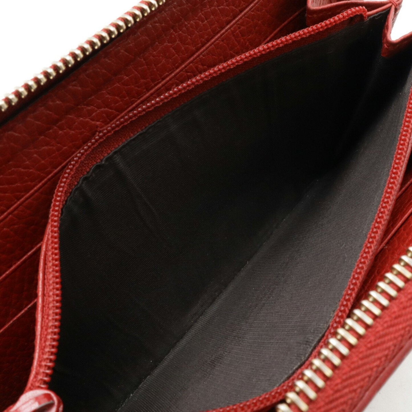 Gucci Red Color Canvas Leather Long Wallet (Bi-Fold)