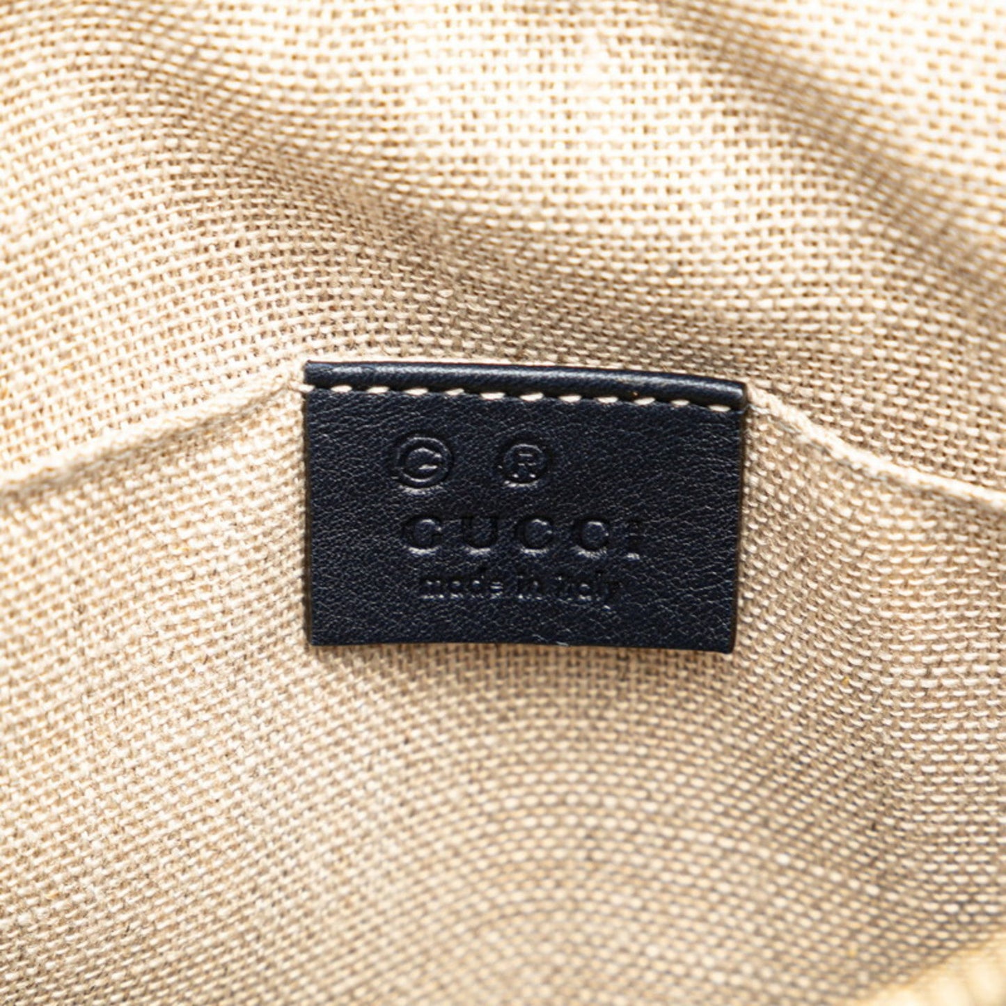 Gucci Gold Navy Leather Handbag Shoulder Bag