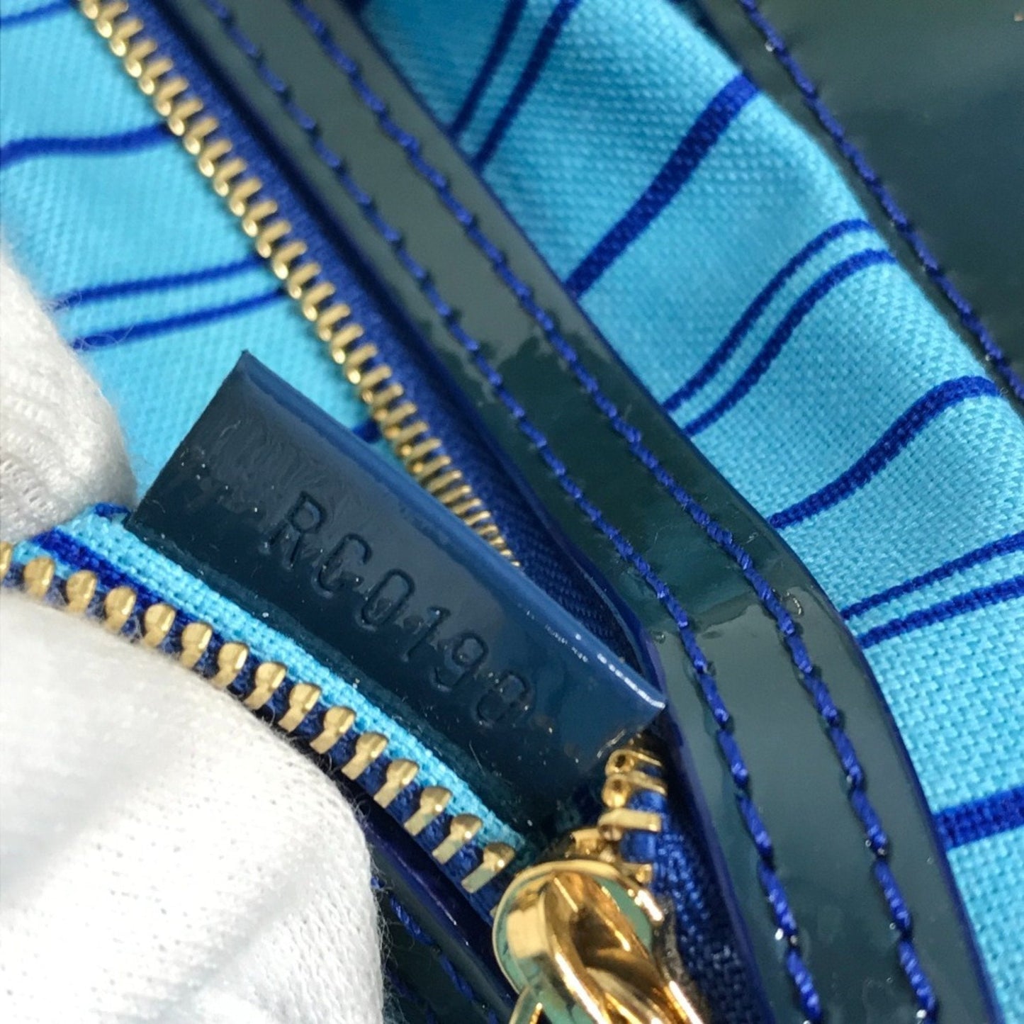 Louis Vuitton Blue Pvc Leather Shoulder Bag Tote Bag