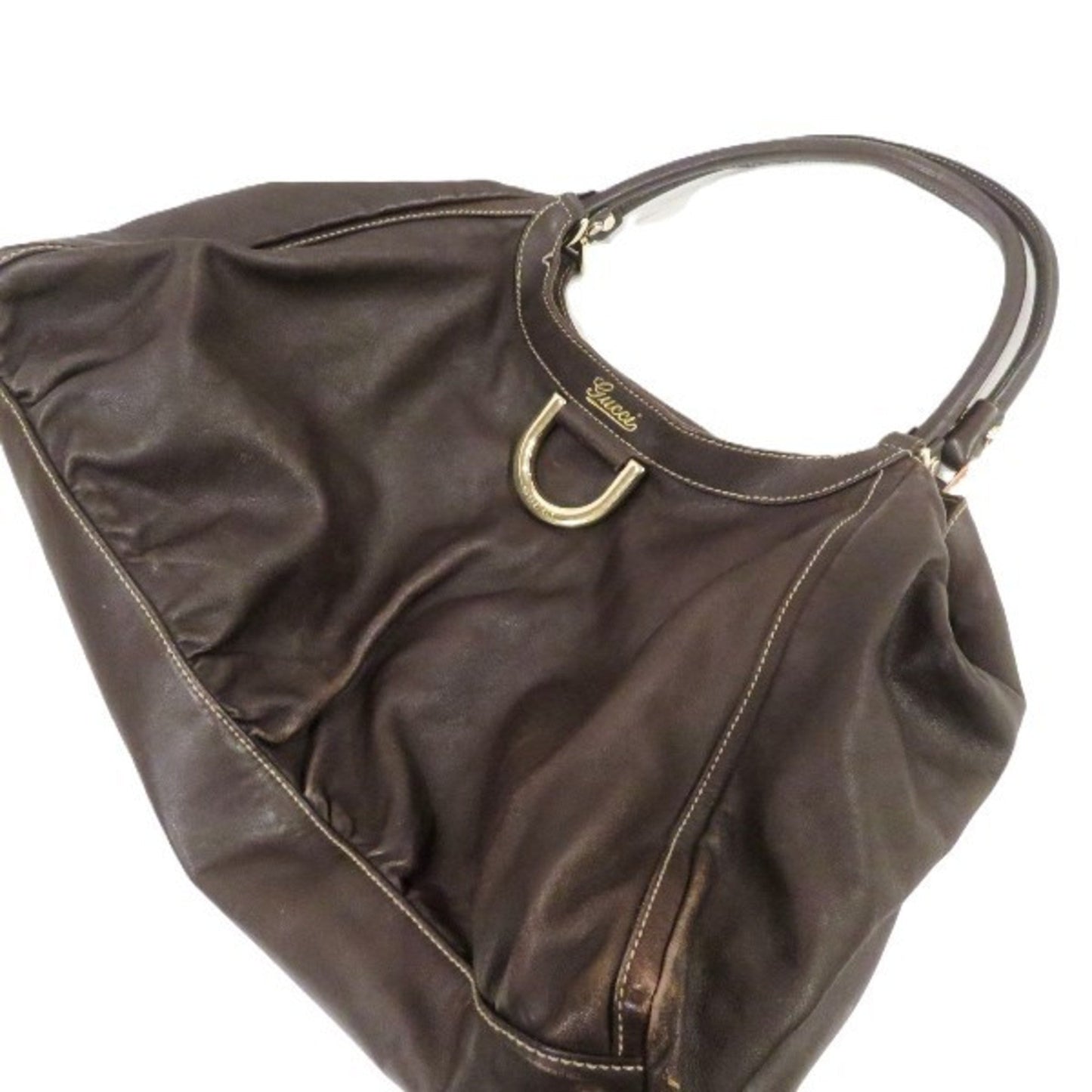 Gucci Brown Leather Handbag Tote Bag