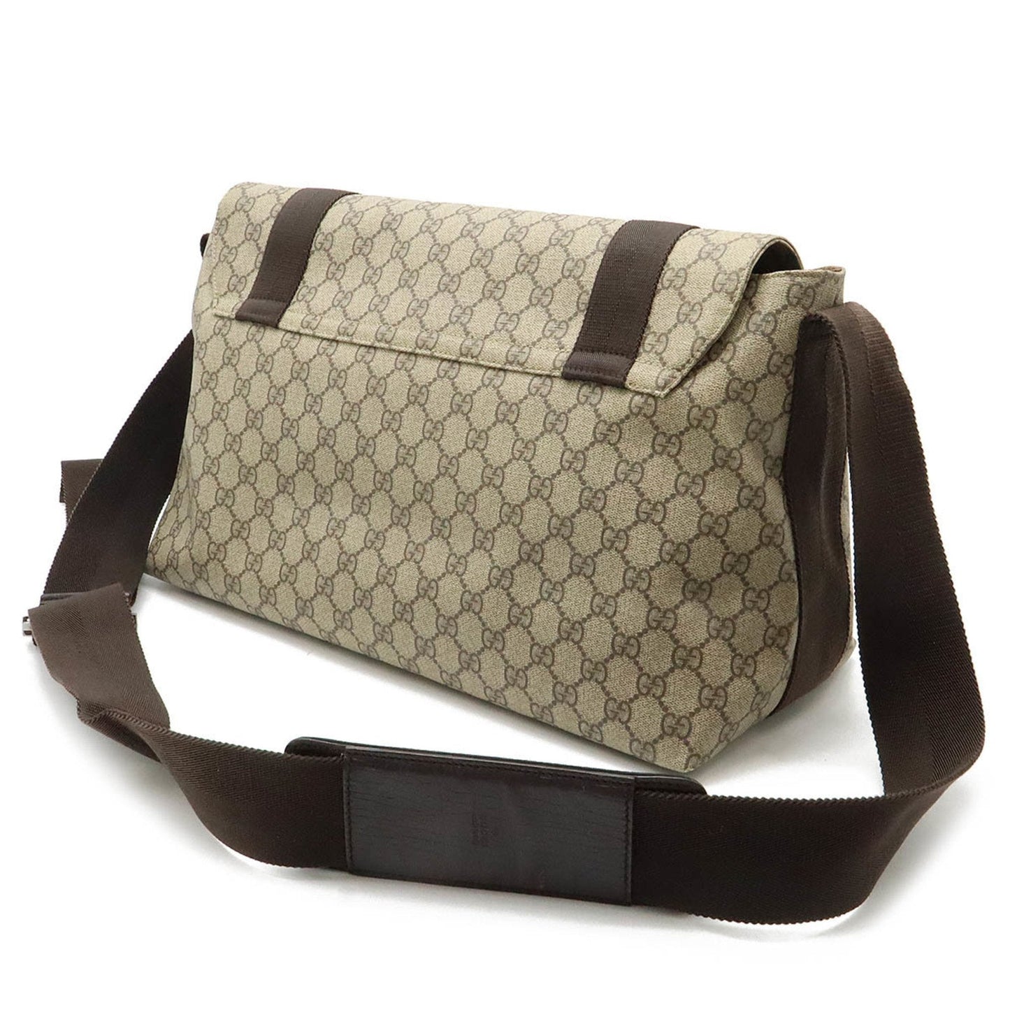 Gucci Gg Plus Beige Dark Brown Pvc Leather Shoulder Bag